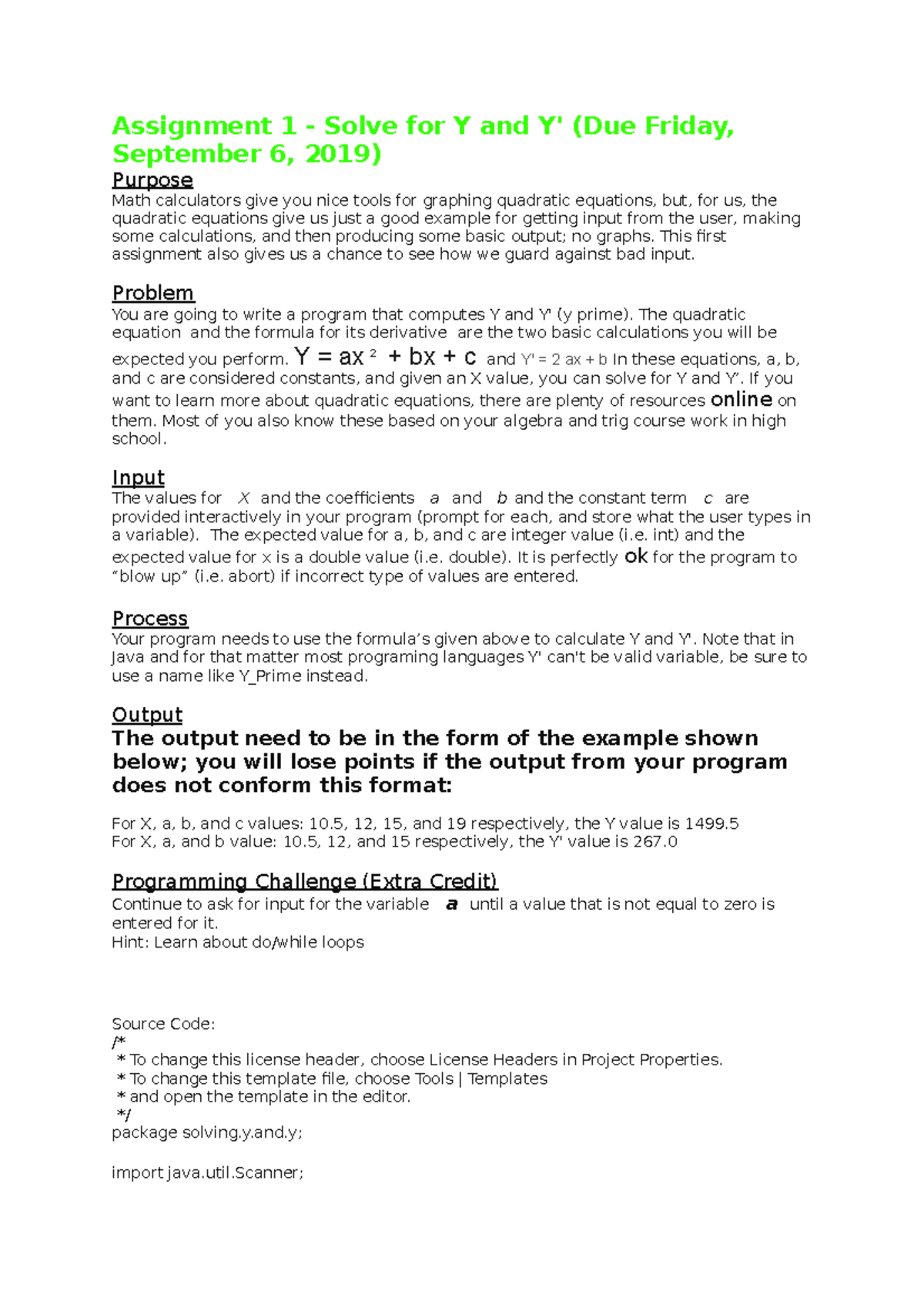 Assignement 1 - Assignment with problem statement and source code ...