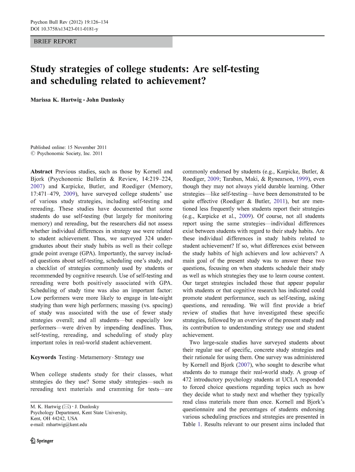 a1-paper-brief-report-study-strategies-of-college-students-are