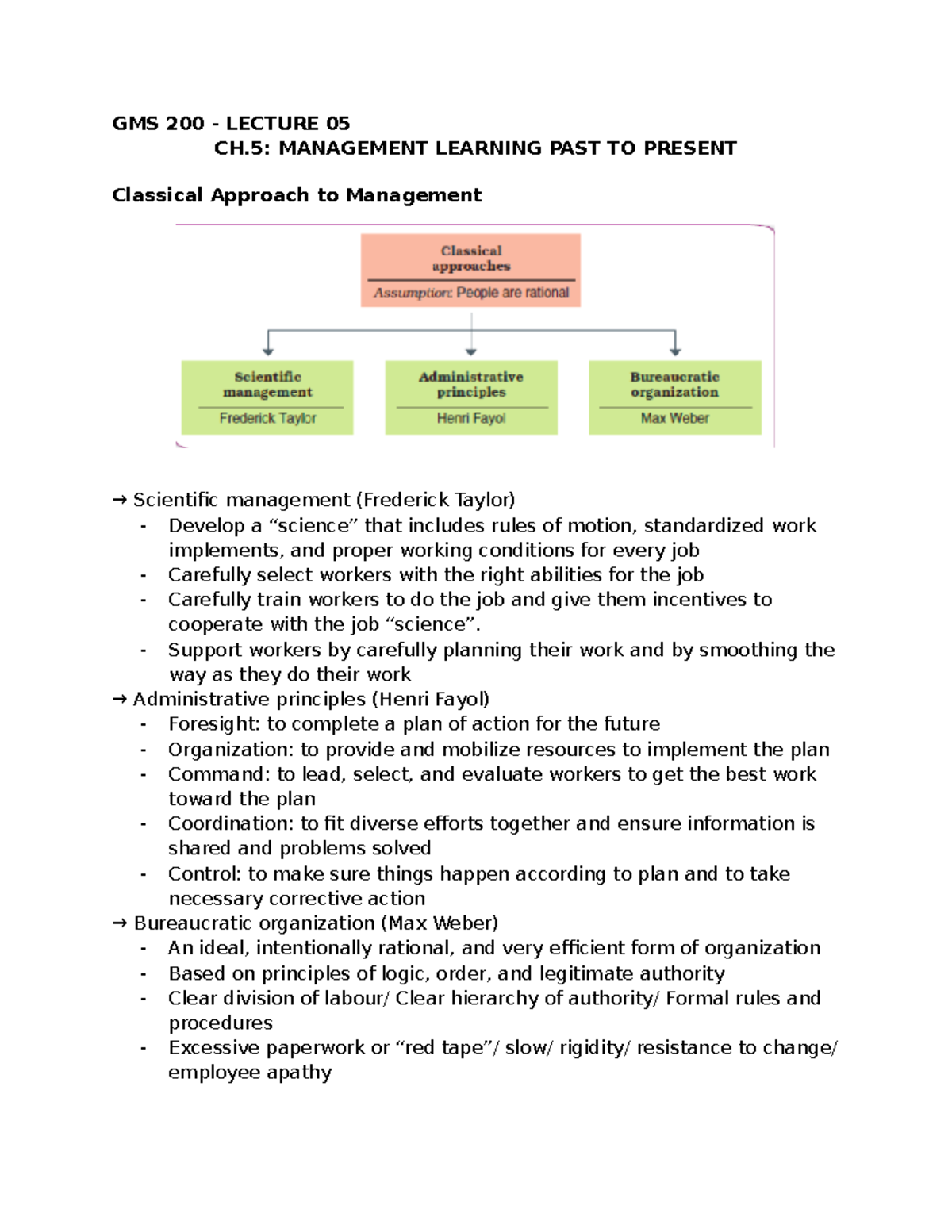 Chapter 2 Lecture Notes 2 Gms 200 Lecture 05 Ch Management Learning Past To Present