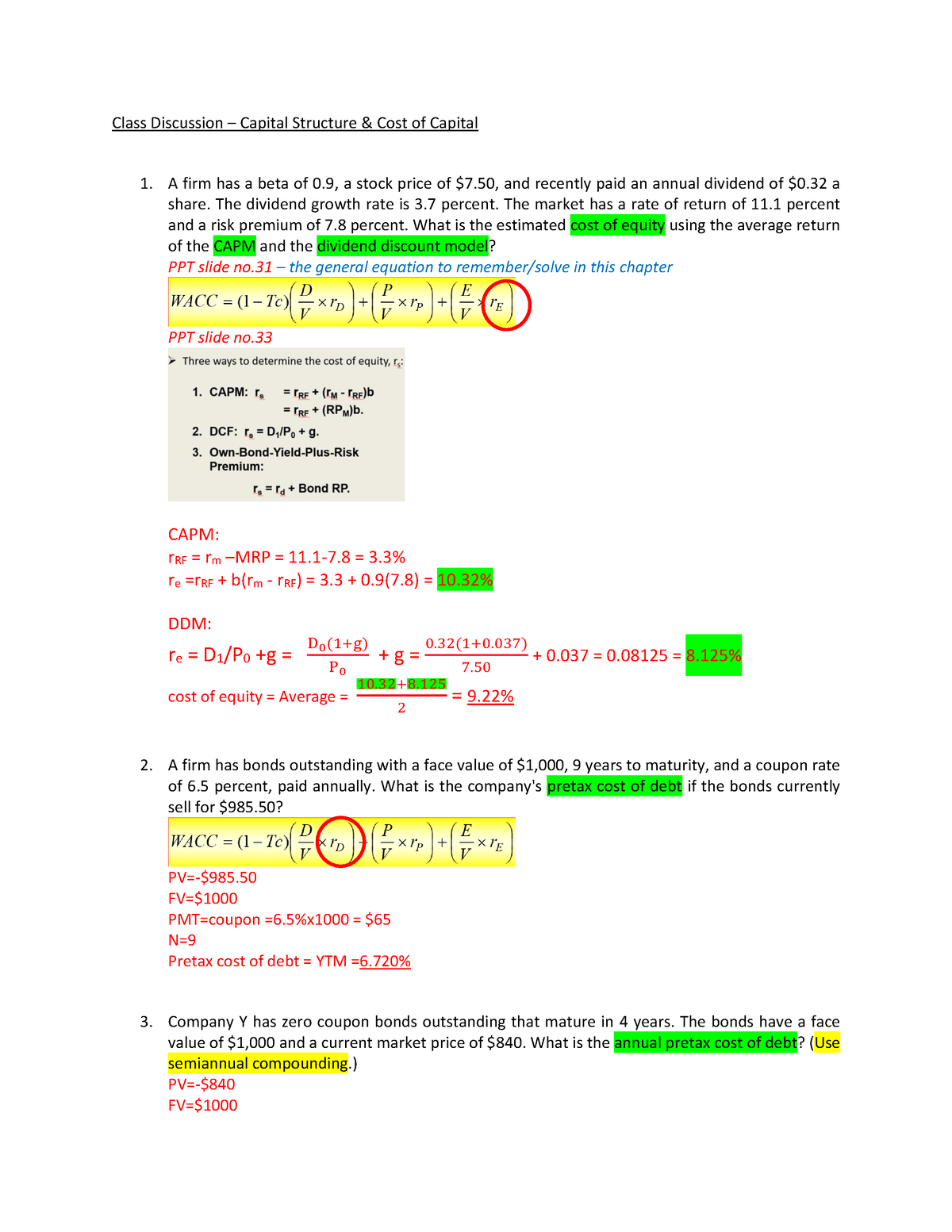 case study on capital structure with solution