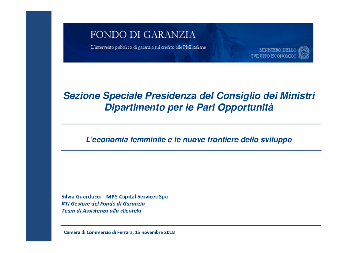 Fondo Di Garanzia Mcc Economia Dell Imprenditorialita Studocu