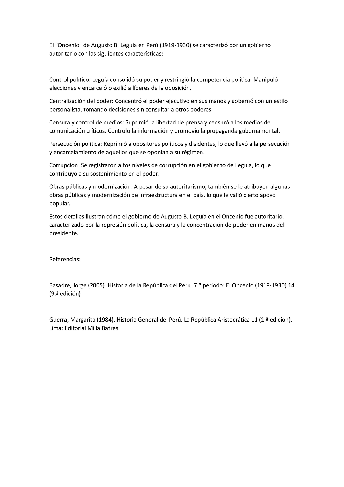 Oncenio DE Leguia - Adasda - El "Oncenio" De Augusto B. Leguía En Perú ...