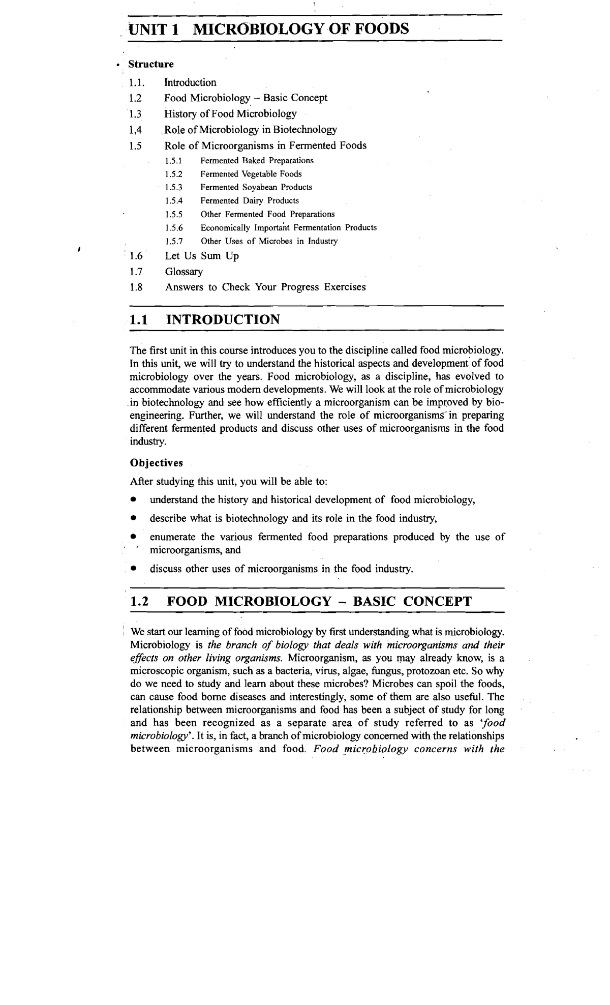 MFN-003 UNIT-1 - Food Safety and Food Microbiology - ood Microbiology ...