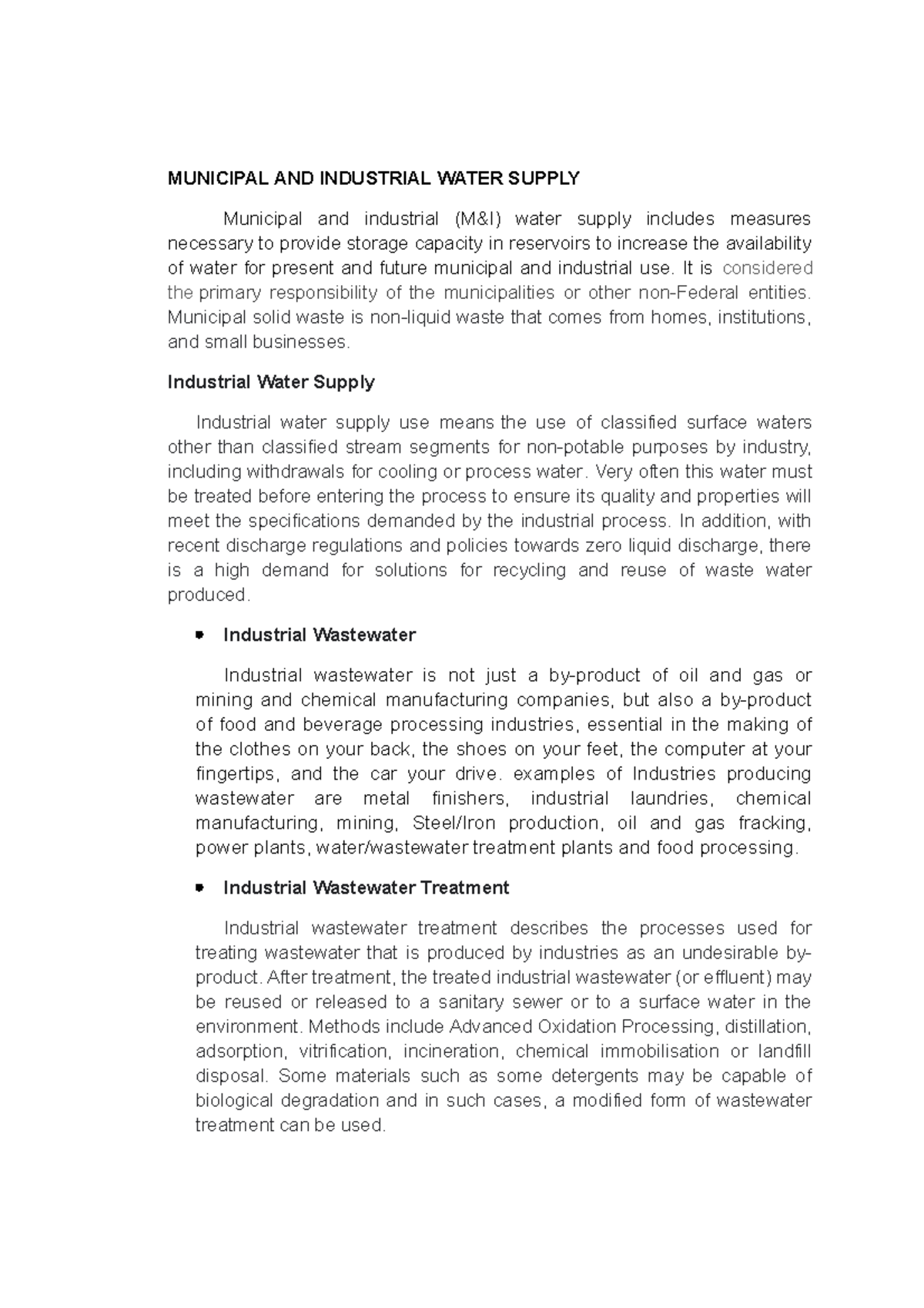 CE56 Report 4 CE56Water Resource Engineering MUNICIPAL AND