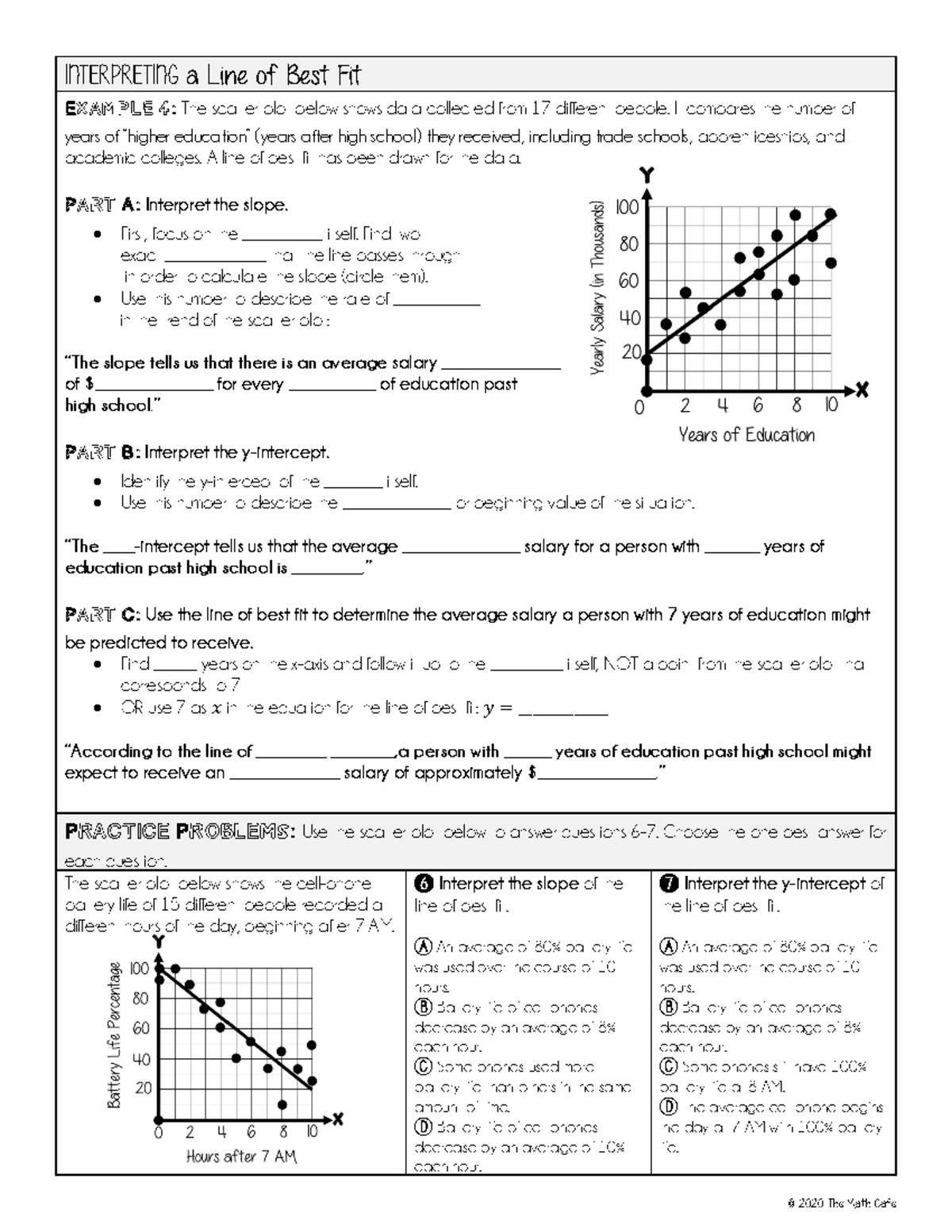 Ava Lynn Calceta - Day 2 Notes Interpreting Scatter Plots - © 20 20 The ...