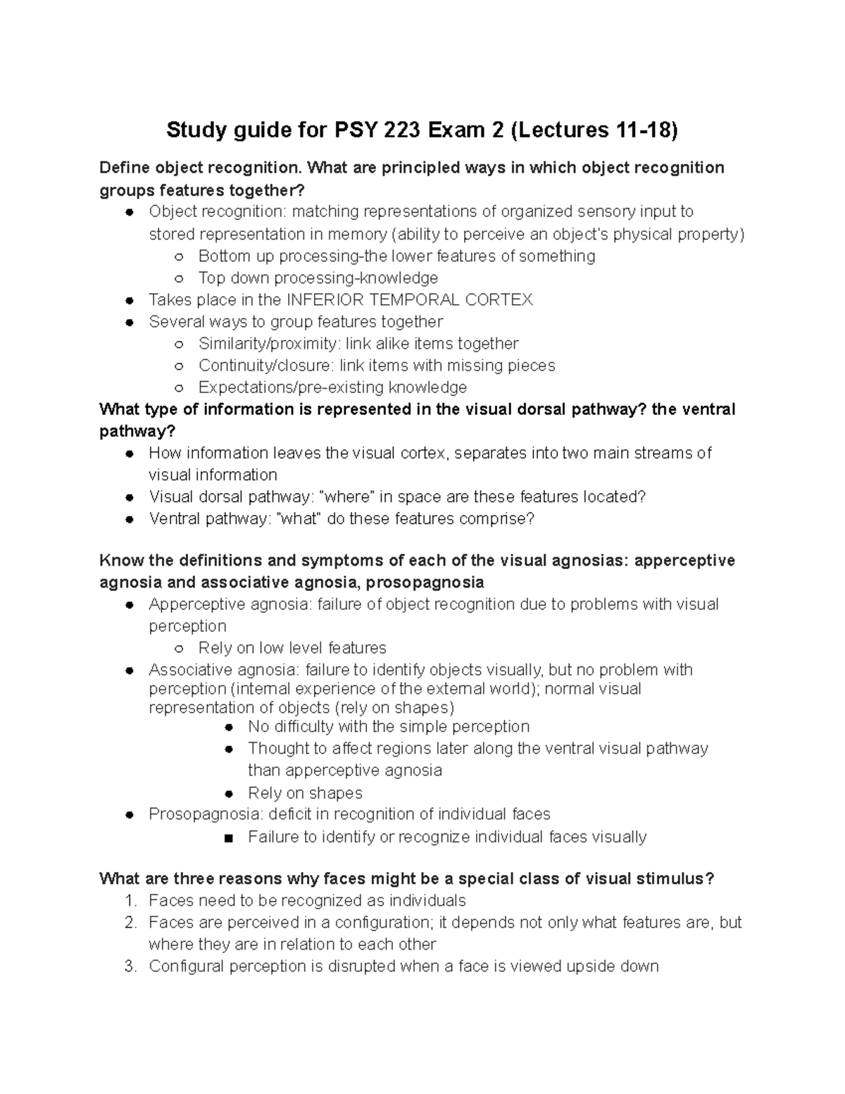 PSY223 Exam 2 - Lecture notes Midterm - Study guide for PSY 223 Exam 2 ...