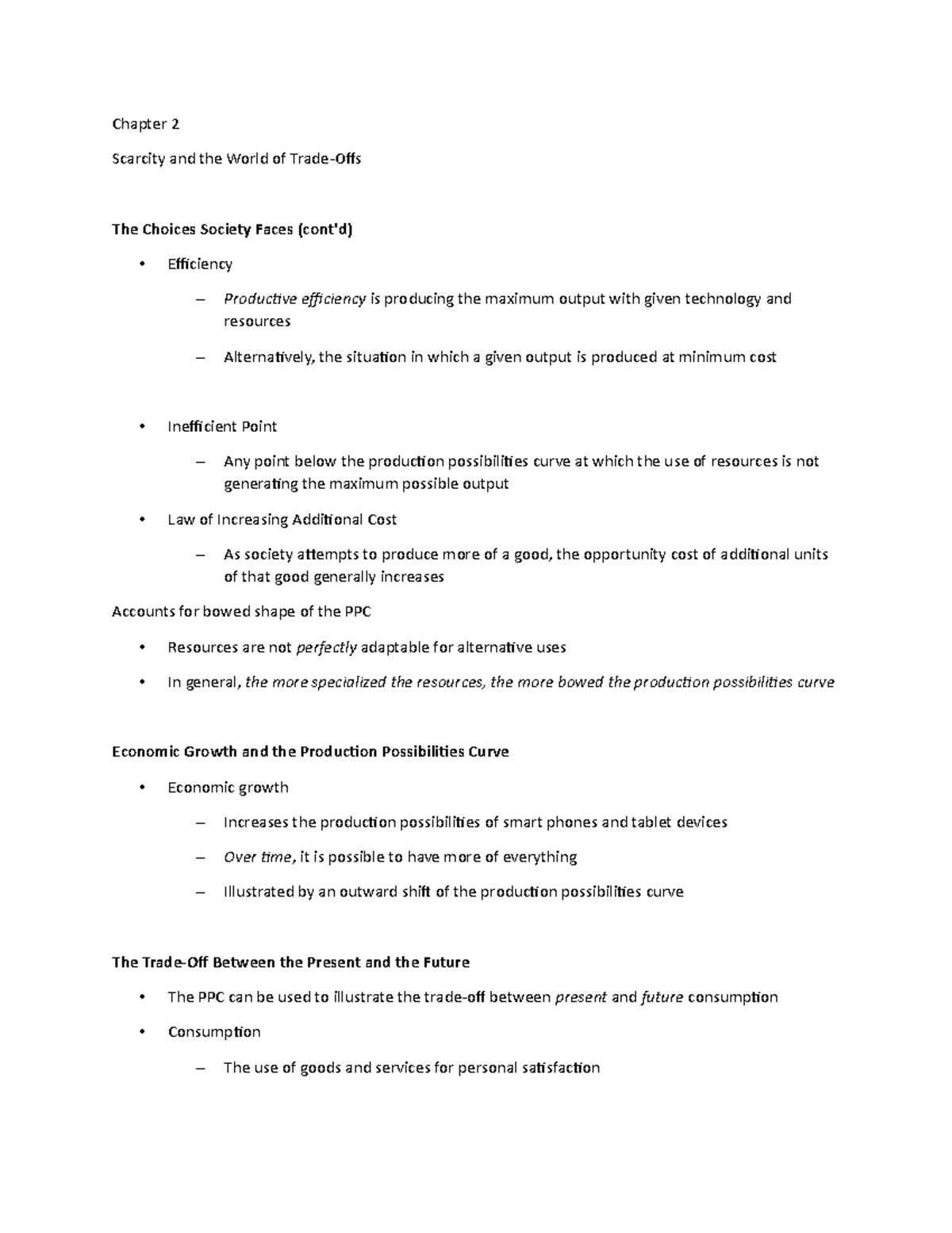 Chapter 2 - Lecture Notes 4 - Chapter 2 Scarcity and the World of Trade ...