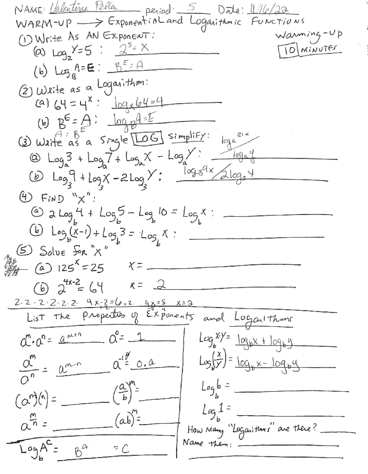 CH4.expo.n Practice problems regarding exponential and logarithmic