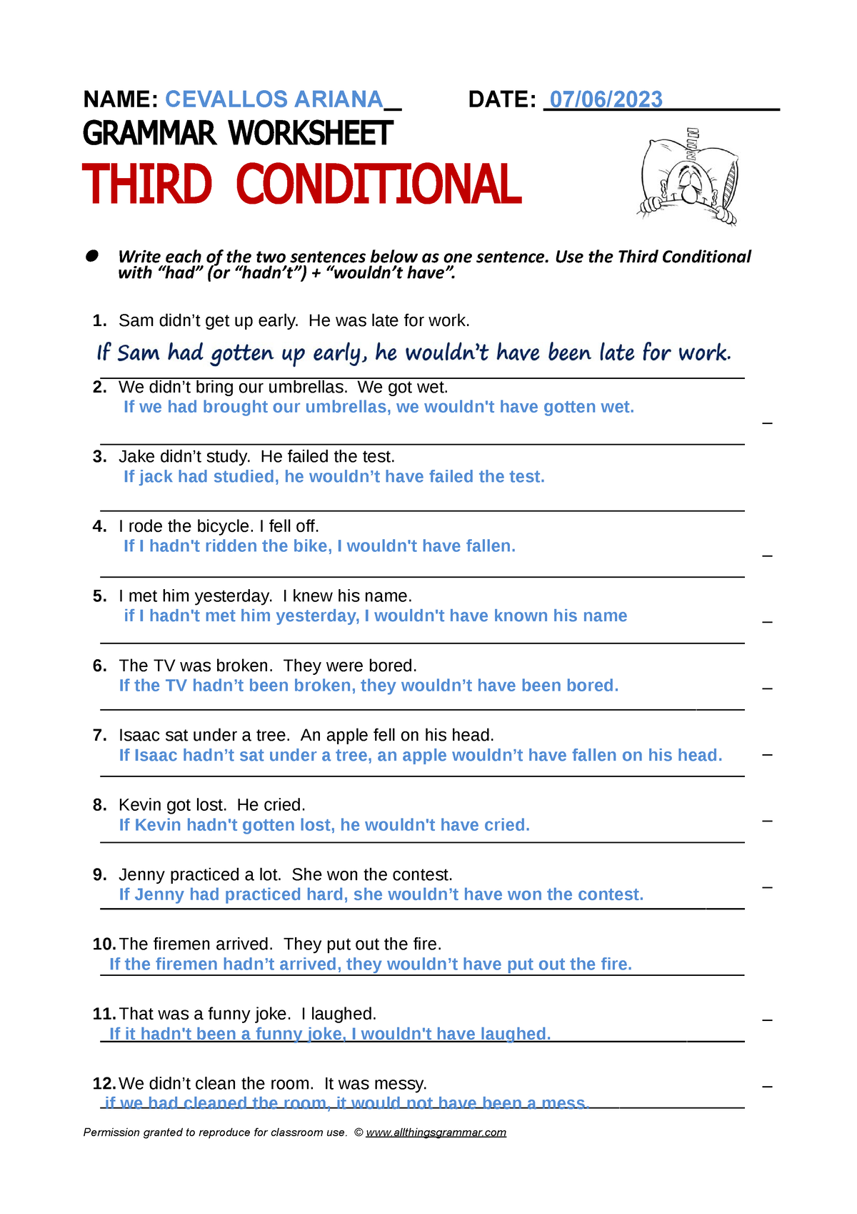 The Third Conditional worksheet