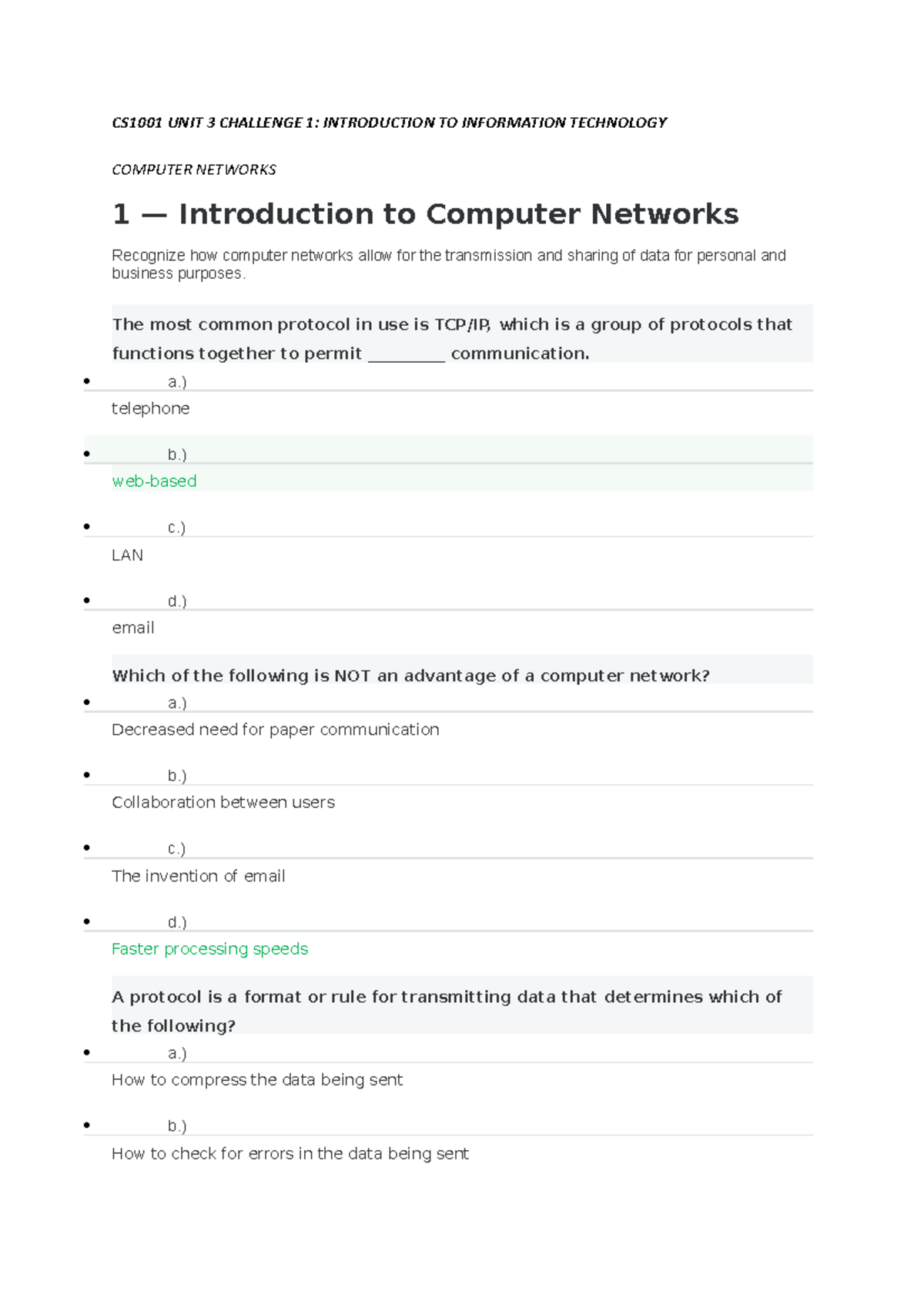 CS1001 UNIT 3 Challenge 1 - CS1001 UNIT 3 CHALLENGE 1: INTRODUCTION TO ...