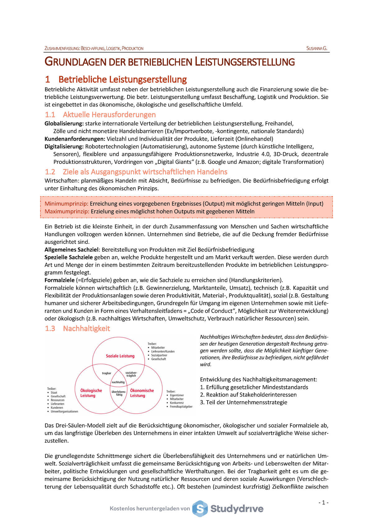 Zusammenfassung - Grundzüge Der Beschaffung, Produktion Und Logistik ...