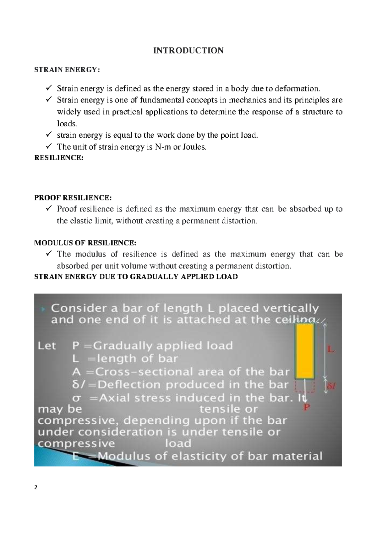 Strain Energy - Strain energy is one of fundamental concepts in ...