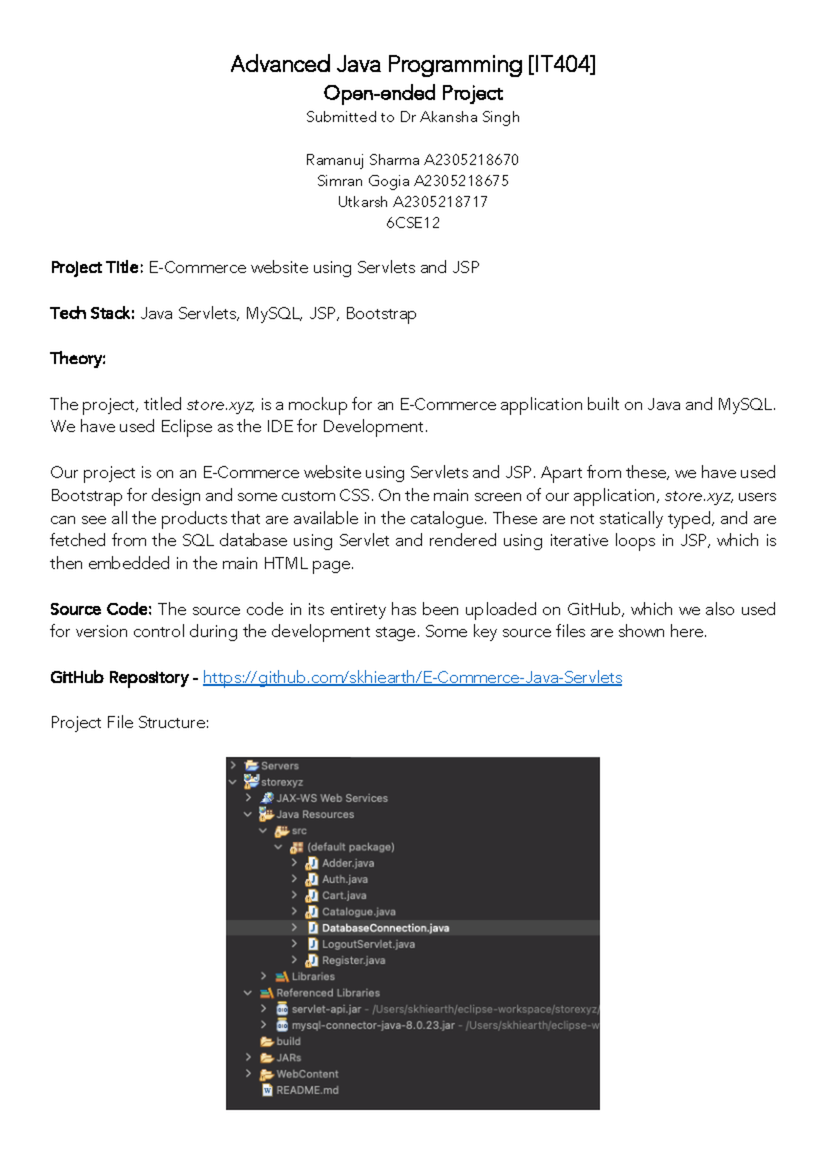 Java Project Report - Nice product - Advanced Java Programming [IT404 ...