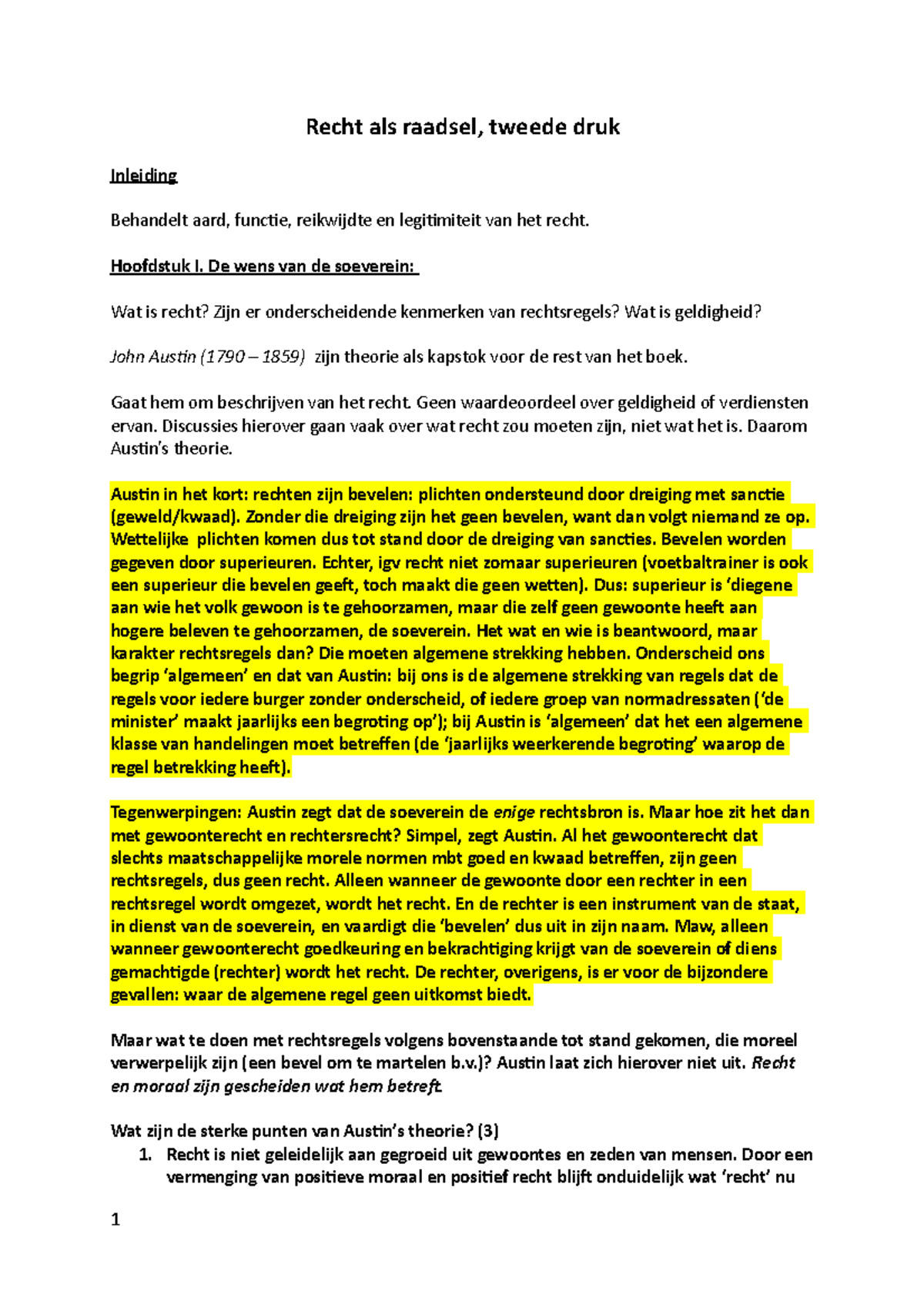 Samenvatting Boek Rechtsfilosofie - Recht Als Raadsel, Tweede Druk ...