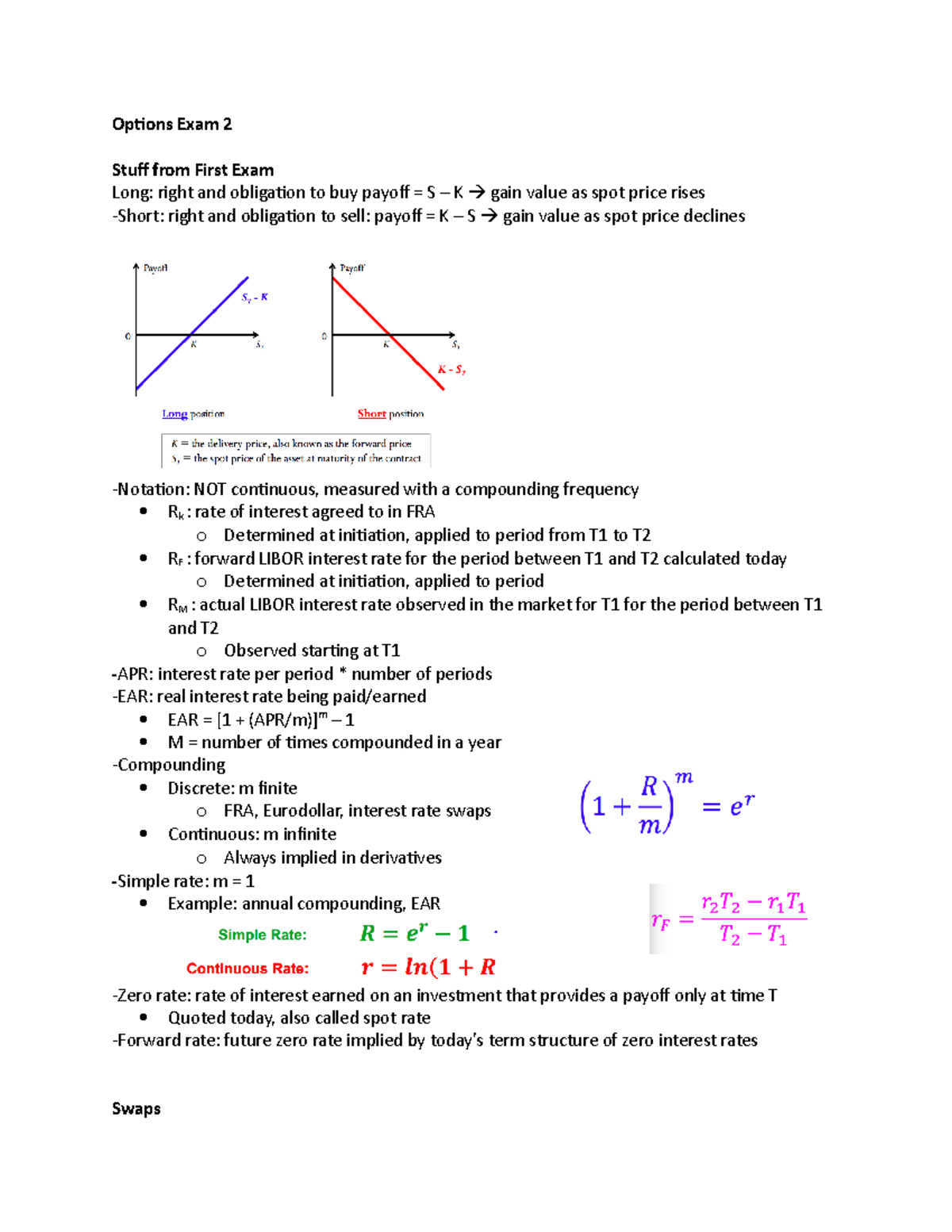 Options Exam 2 Review Guide - Options Exam 2 Stuff from First Exam Long ...