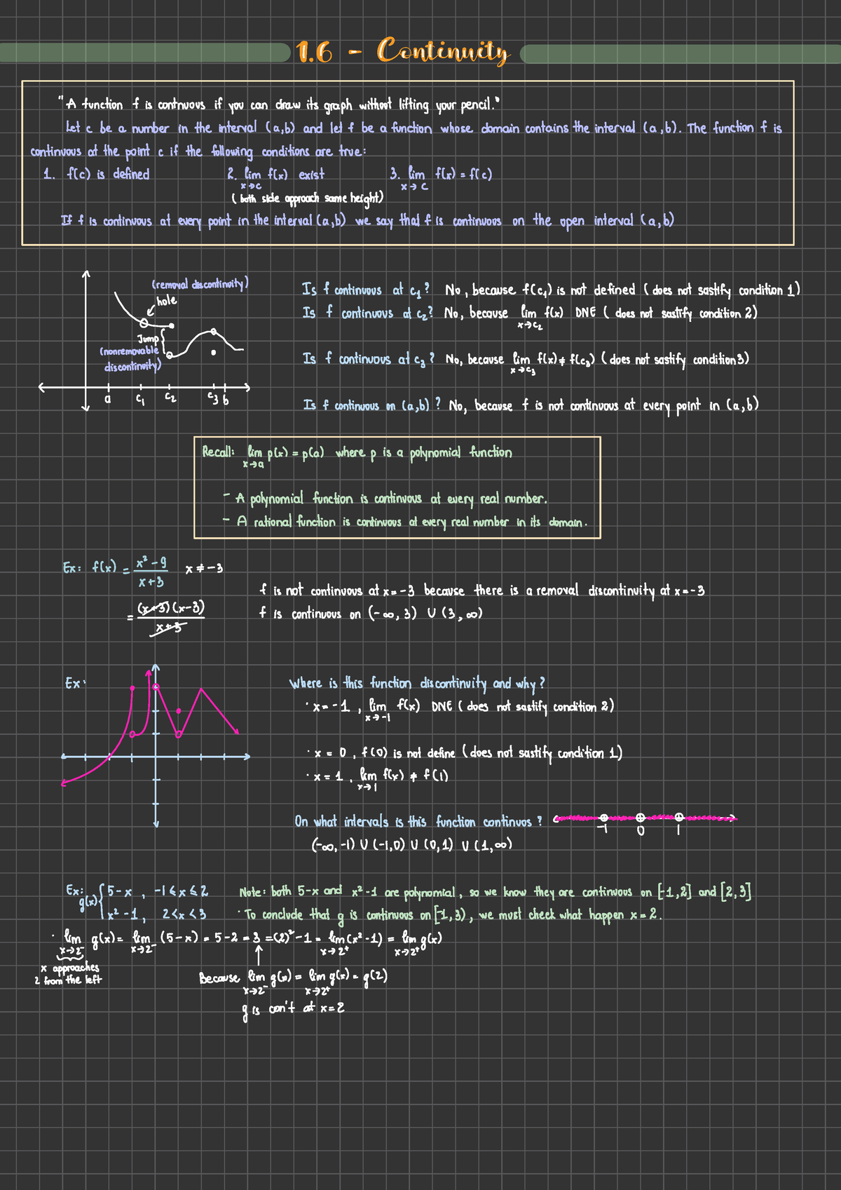 Chapter 1.6 Continuity - 1 - Continuity I ####### / ( c l l l ll lll l ...