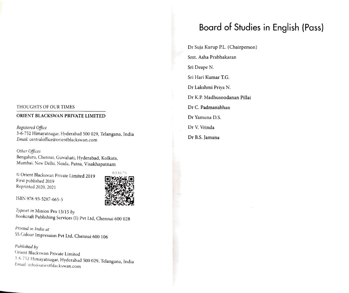 Book1 - Thoughts Of Our Times - Board Of Studies In English (Pass) Dr ...