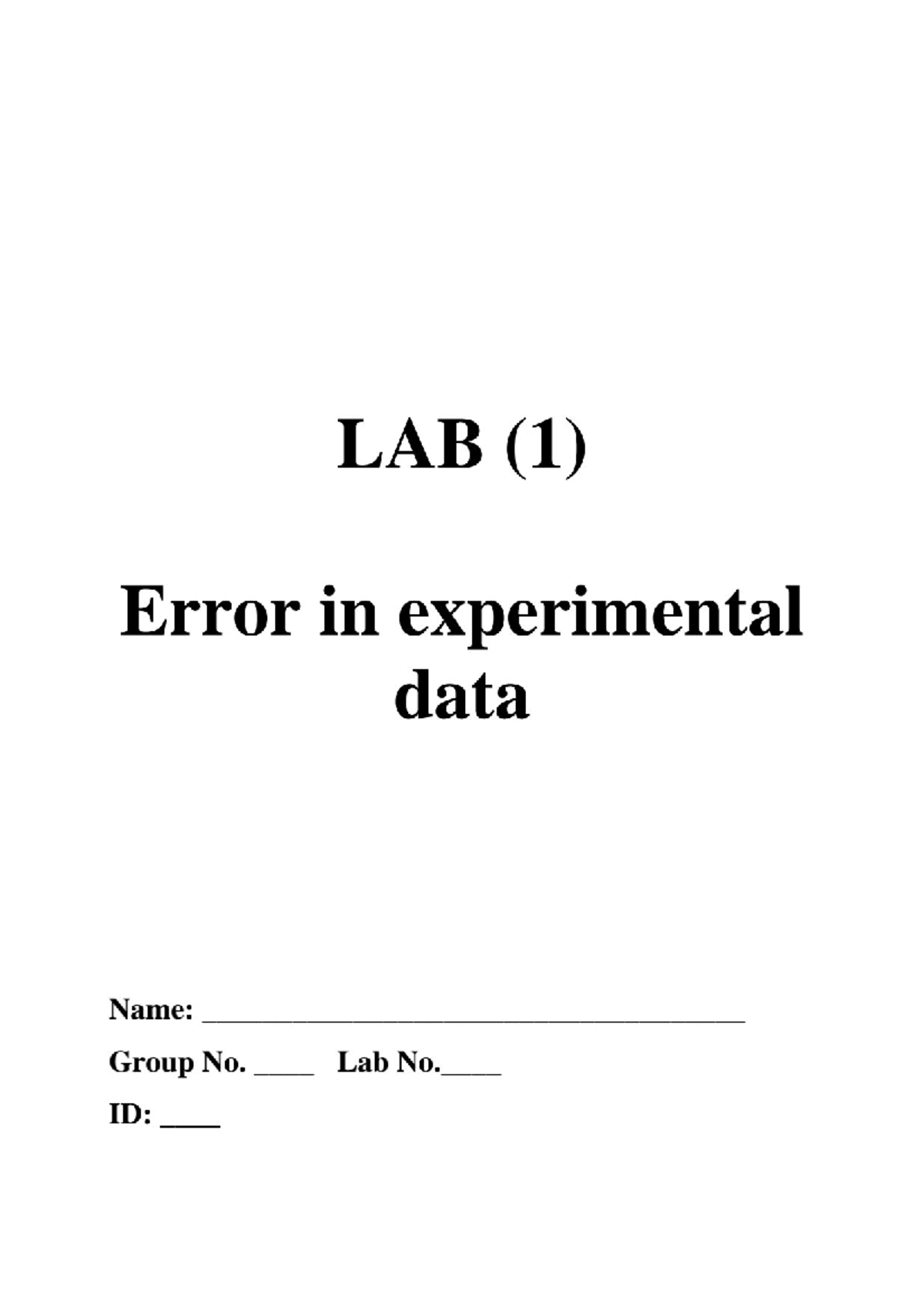 Measurements Lab Booklet - Methods of Environmental Measurements - Studocu
