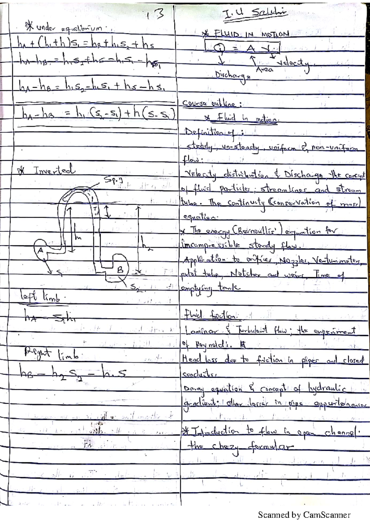 Fluid Dynamics By Nafiu Fluid Mechanics Studocu