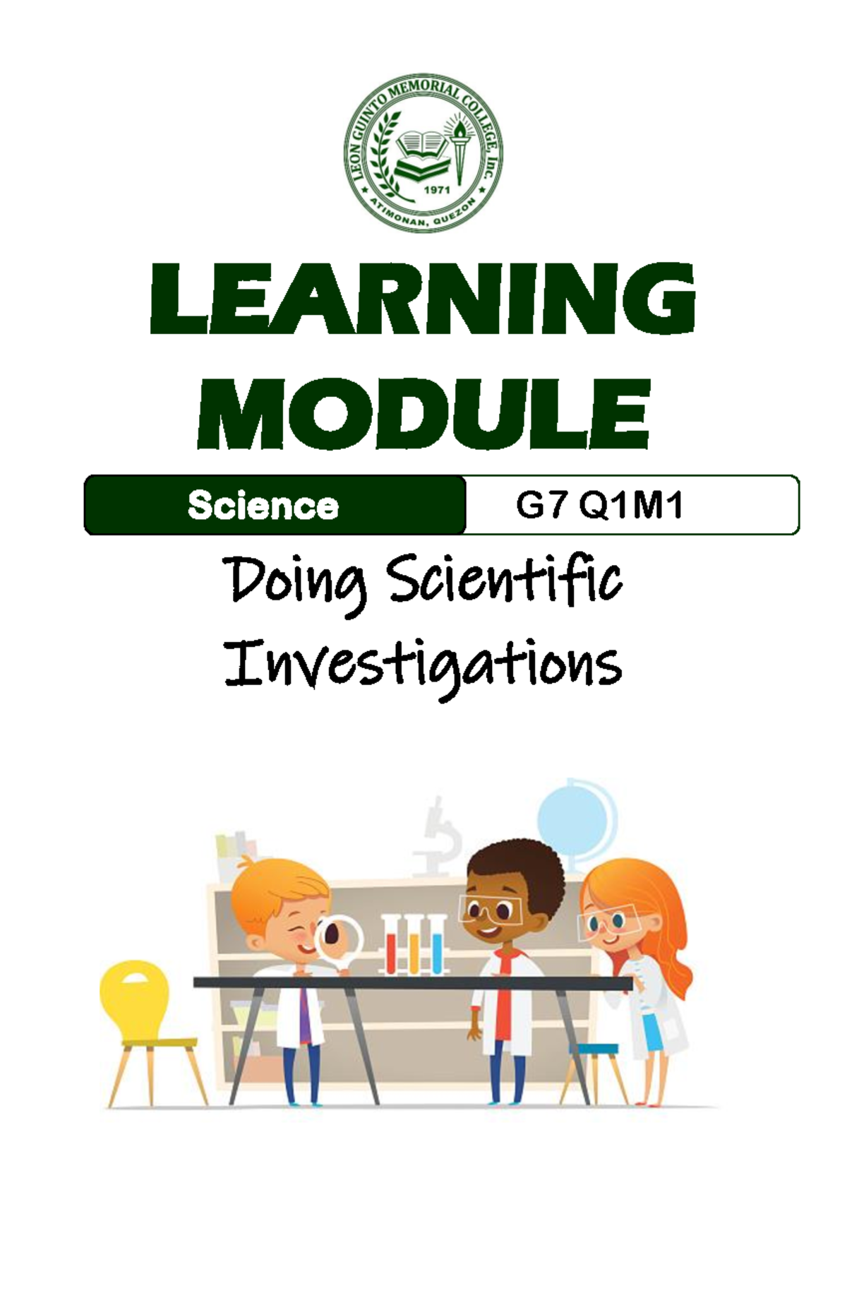 LM Science 7 Q1M1module - LEARNING MODULE Science G7 Q 1 M 1 Doing ...