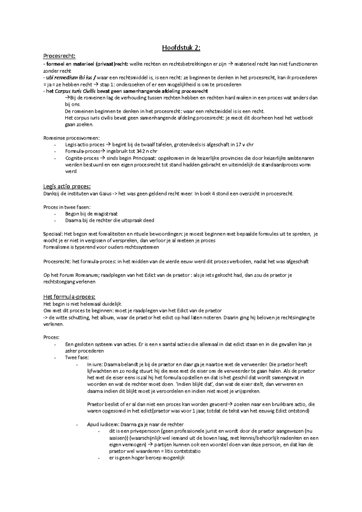 Hoofdstuk 2 - Hoofdstuk 2: Procesrecht: - Formeel En Materieel (privaat ...