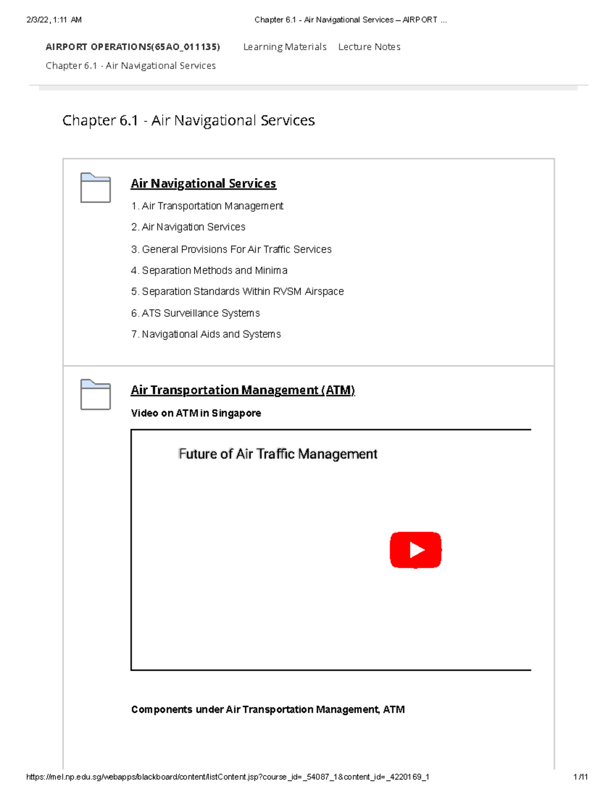 Chapter 6.1 - Air Navigational Services – Airport - Chapter 6 - Air ...