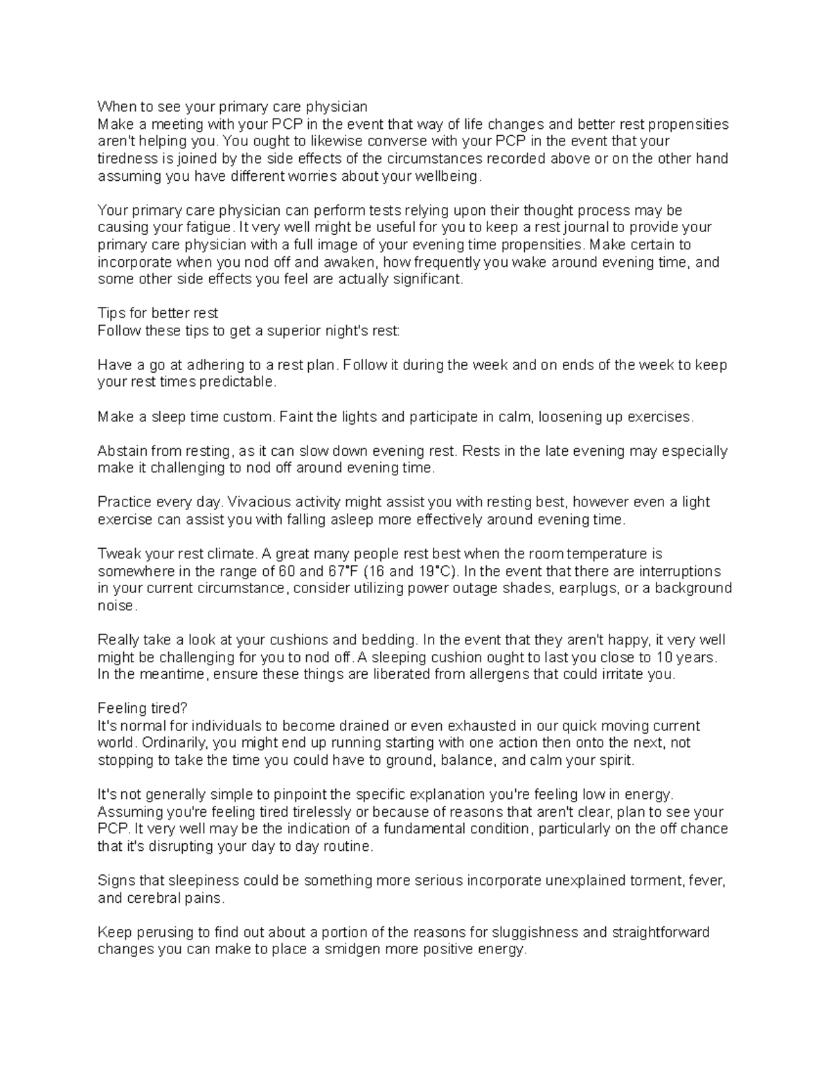 Doc18 - paper - When to see your primary care physician Make a meeting ...