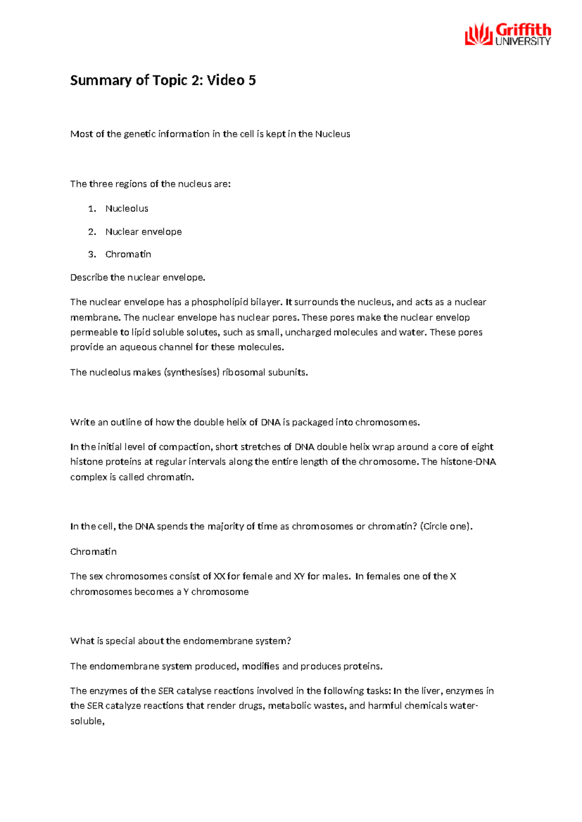 Summary of Topic 2 Video 5 - Summary of Topic 2: Video 5 Most of the ...