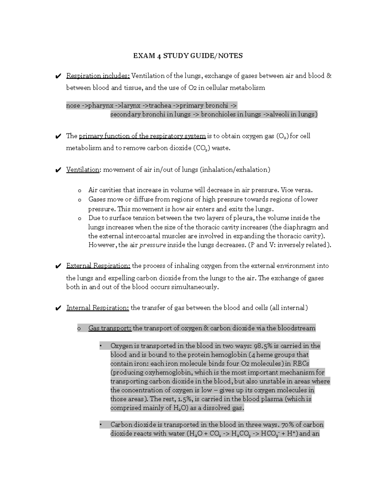 BIO 202 EXAM 4 Study Guide and Notes - EXAM 4 STUDY GUIDE/NOTES ...