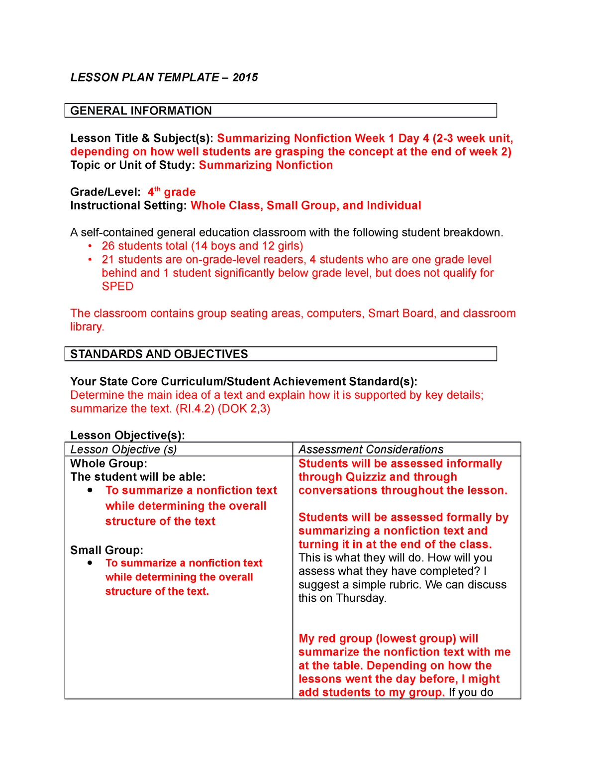 Tovincent Observation2 Lesson Plan-Differentiated Instruction
