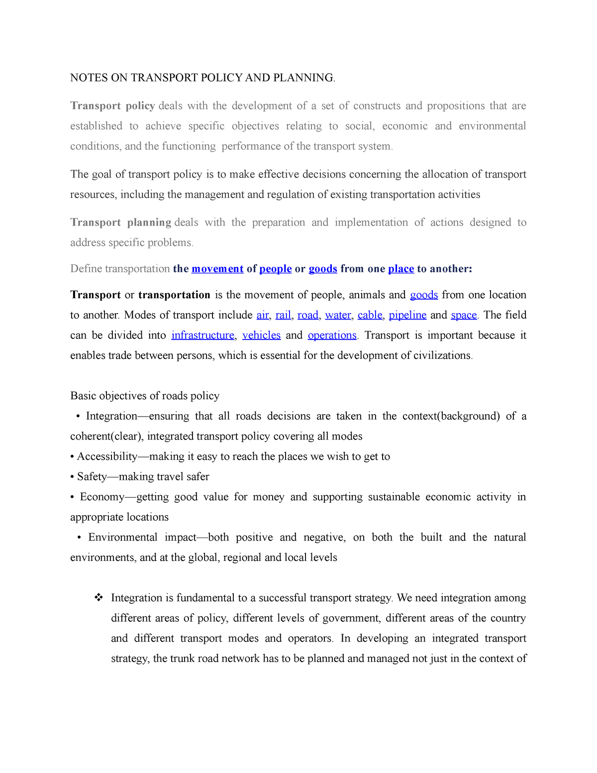 case study transport policy