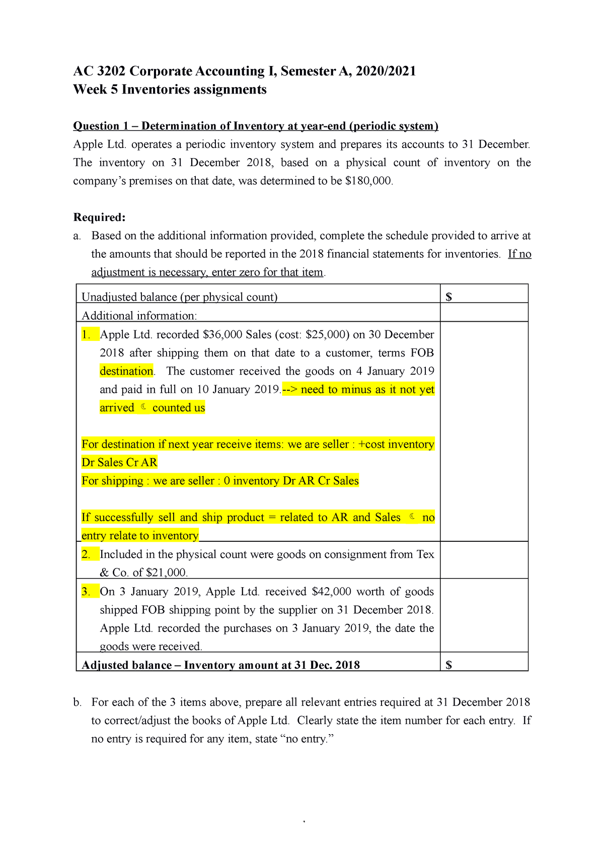 Week+5+Assignments - Corporate Accounting I (AC3202) - AC 3202 ...