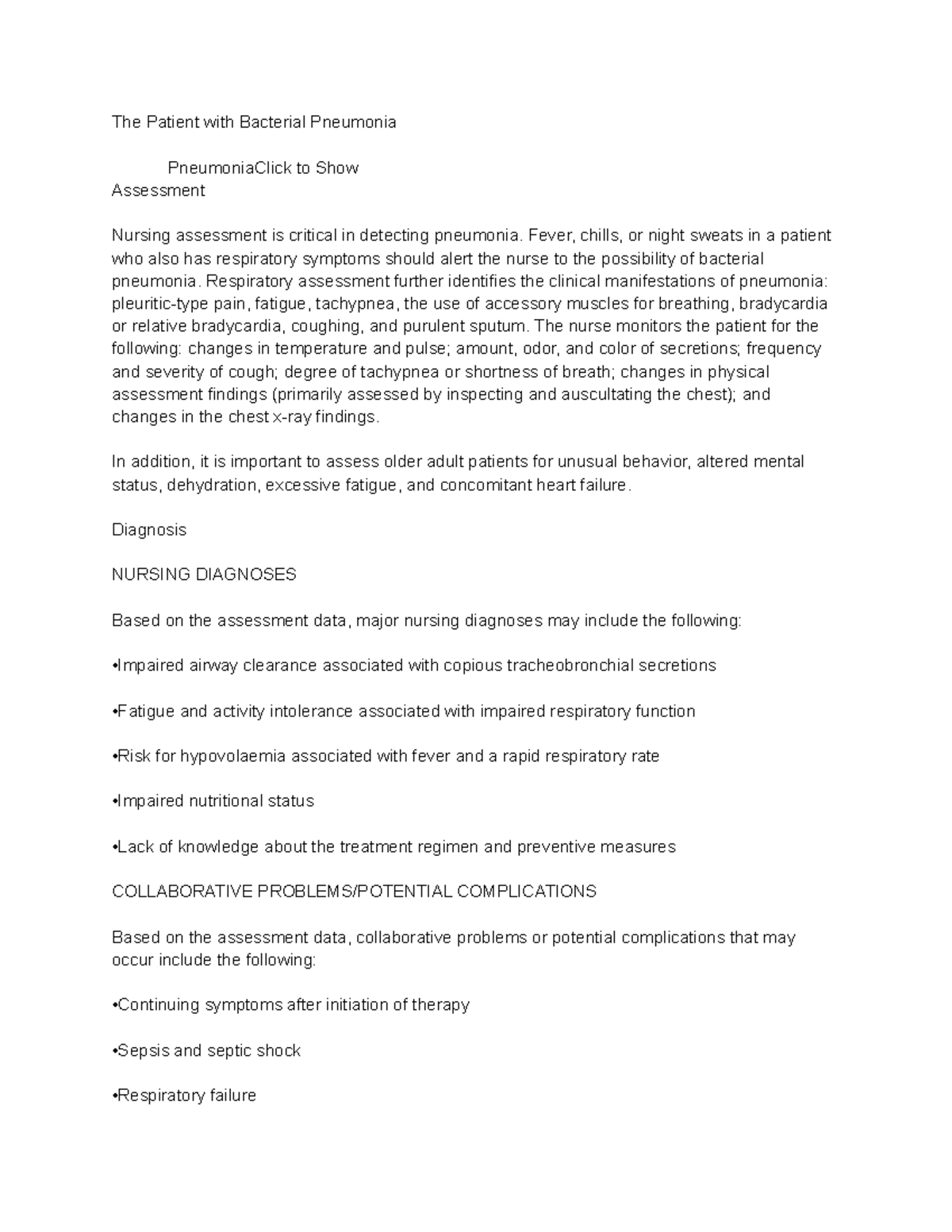 The Patient with Pneumonia - The Patient with Bacterial Pneumonia ...