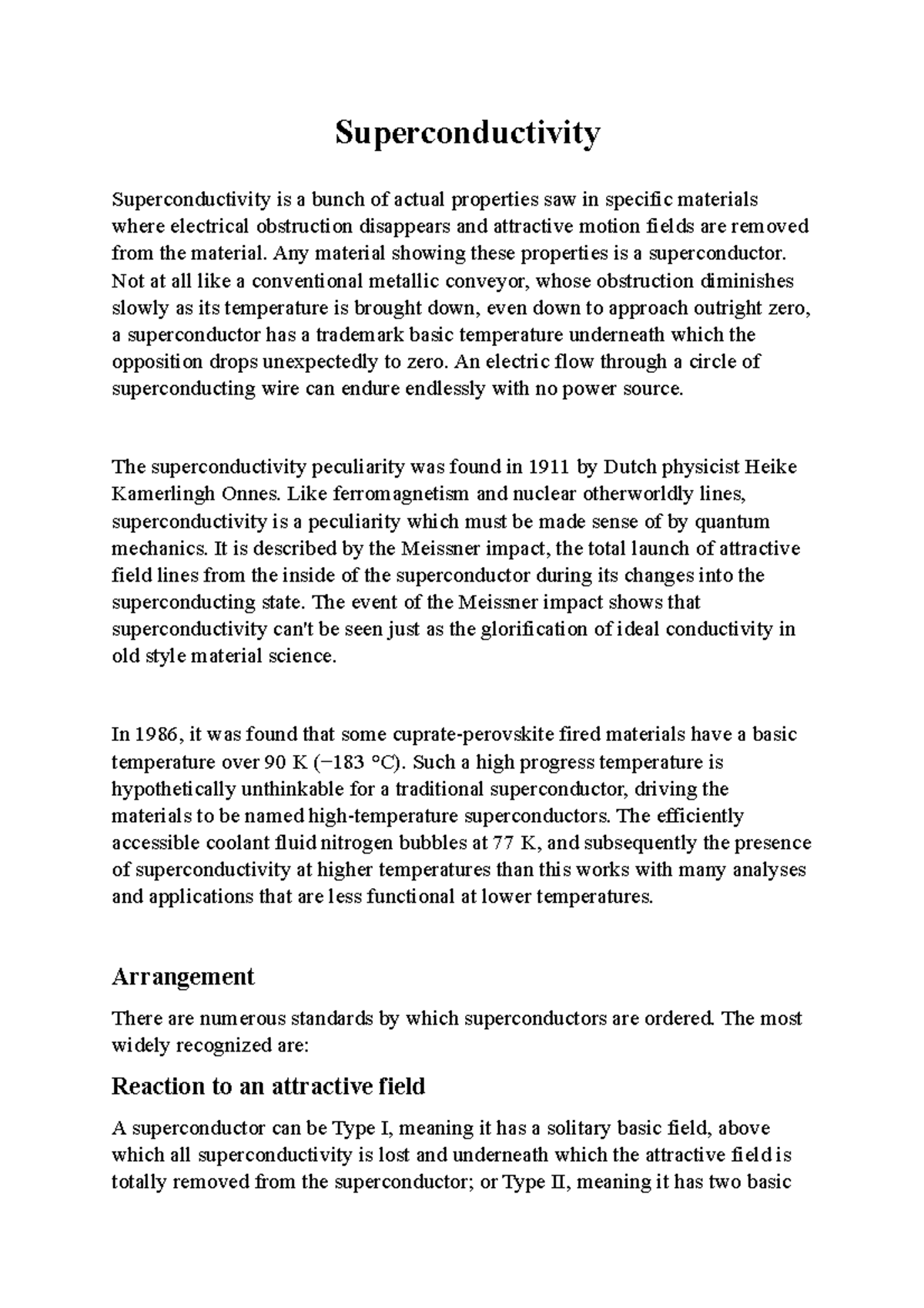 Superconductivity - Ifah - Superconductivity Superconductivity Is A ...