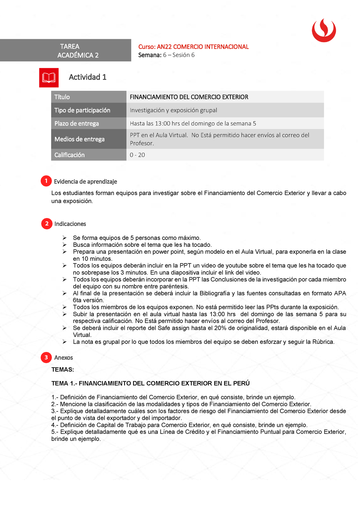 Tarea Académica 2 AN22 Comercio Internacional 2022 - Los Estudiantes ...