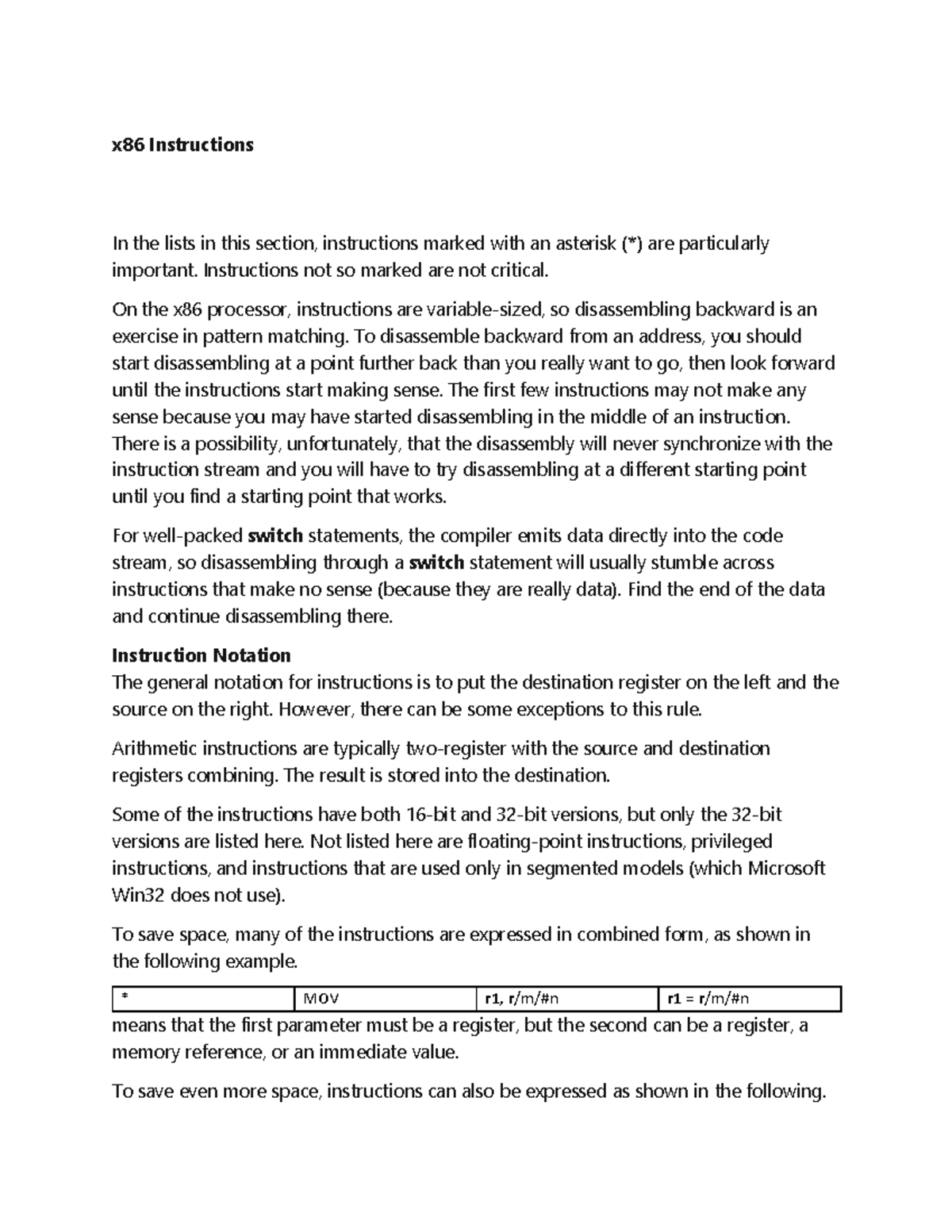 Document 33 - 2023-04-01T074820 - x86 Instructions In the lists in this ...
