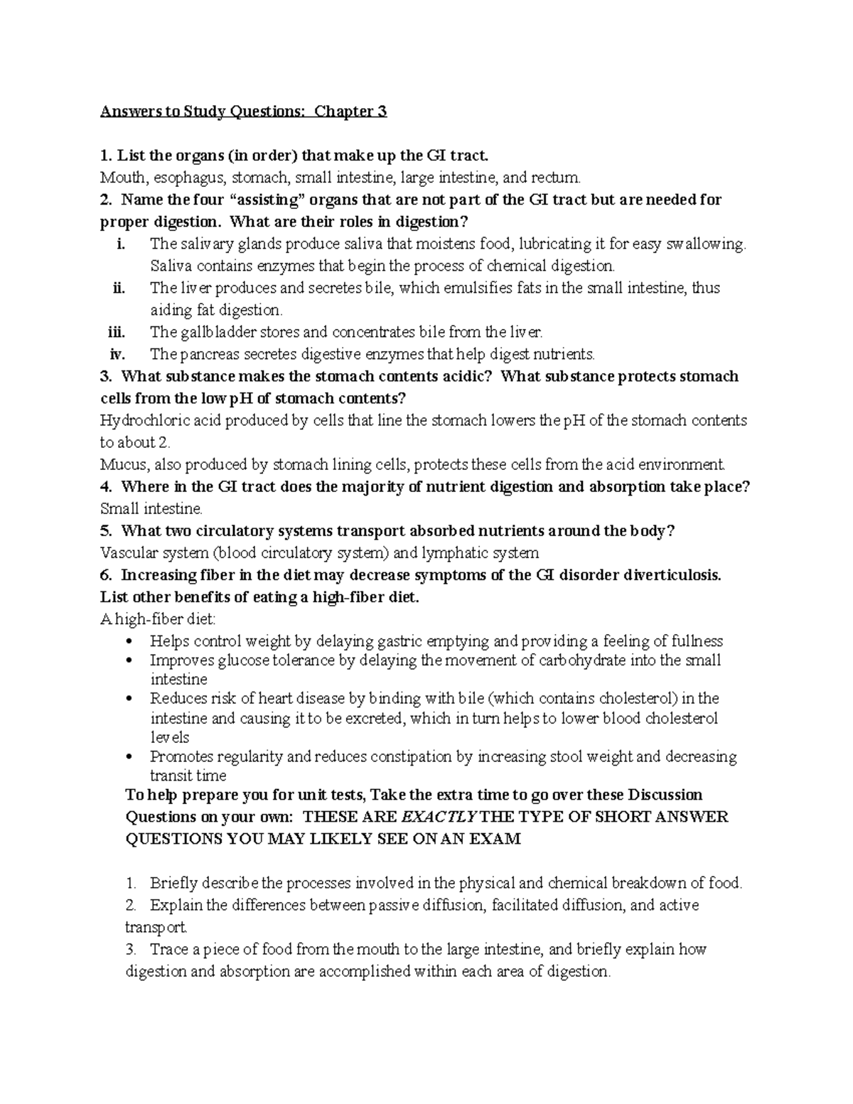 KEY Chapter Questions - Homework - Answers to Study Questions: Chapter ...
