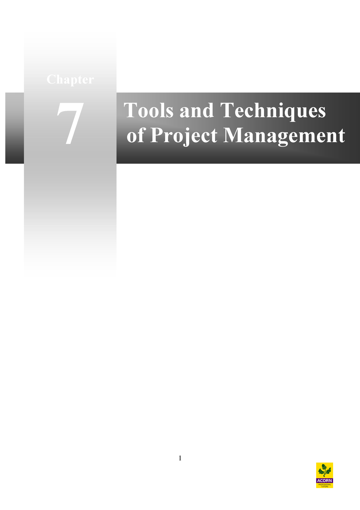 E2 EM Chapter 7 - Notes And Examples - Tools And Techniques Of Project ...