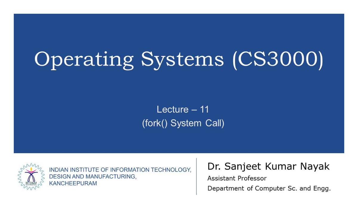 Lecture 11 - os notes - data basa management system - Studocu