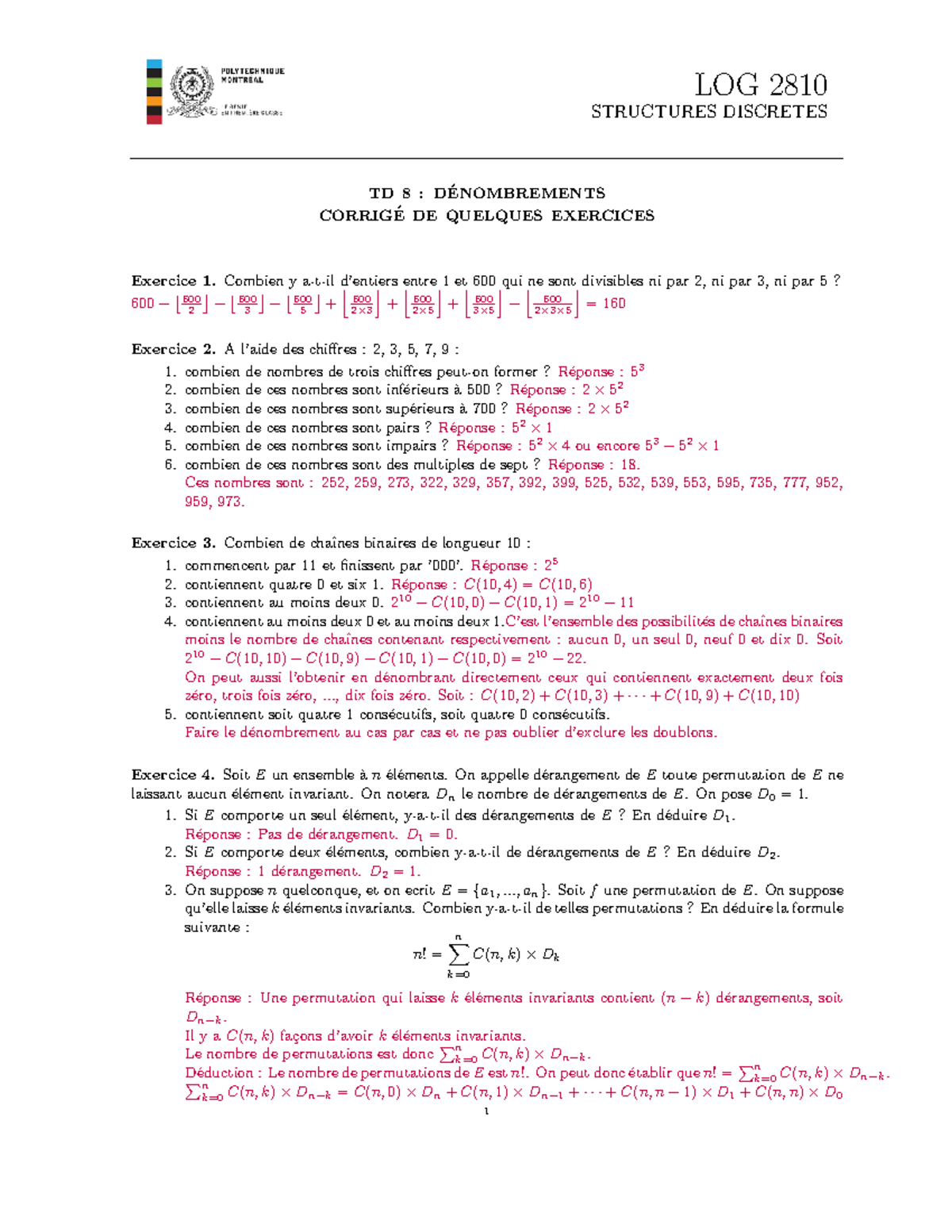 TD8Log2810 Corrige - LOG 2810 STRUCTURES DISCRETES TD 8 : D ...