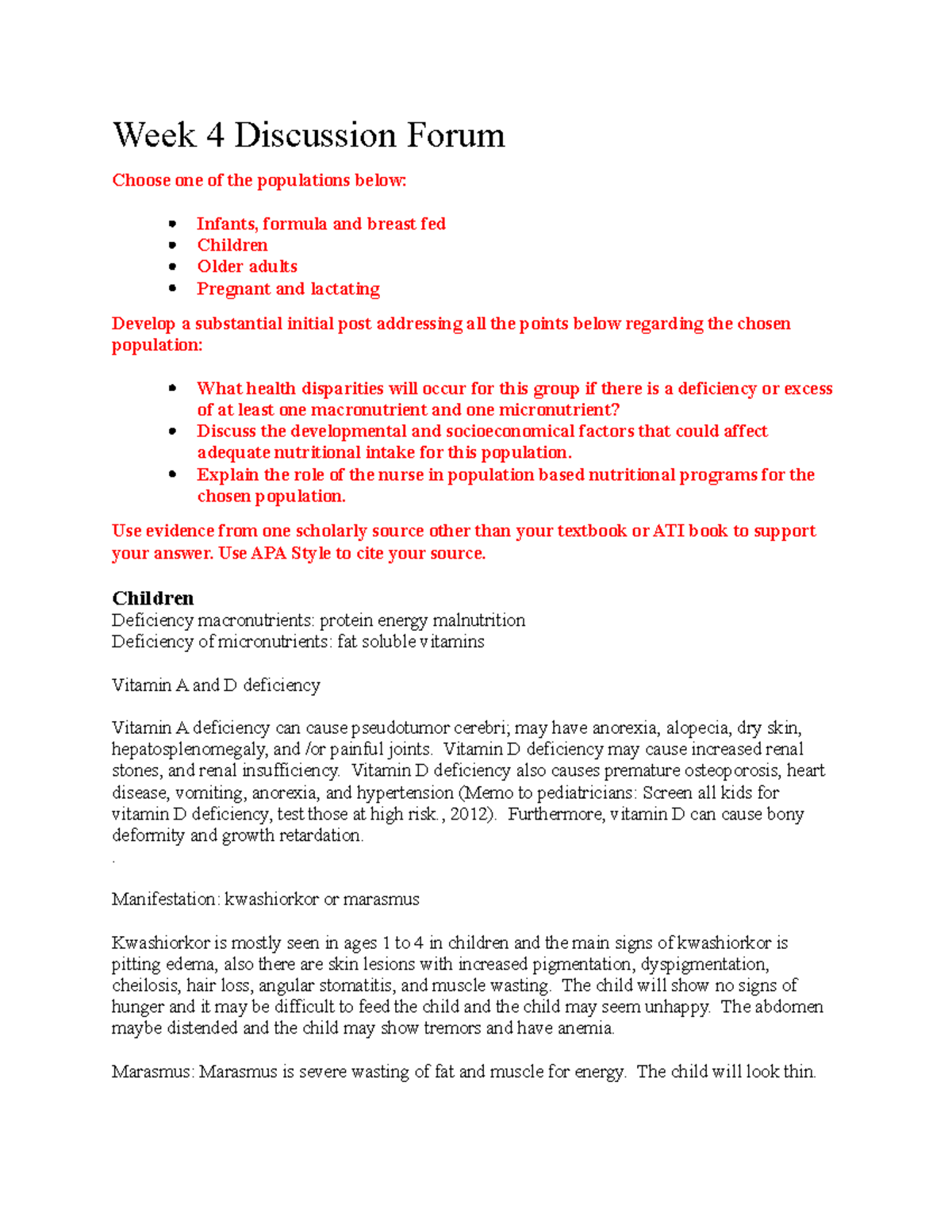 Week 4 Discussion Forum - Week 4 Discussion Forum Choose one of the ...