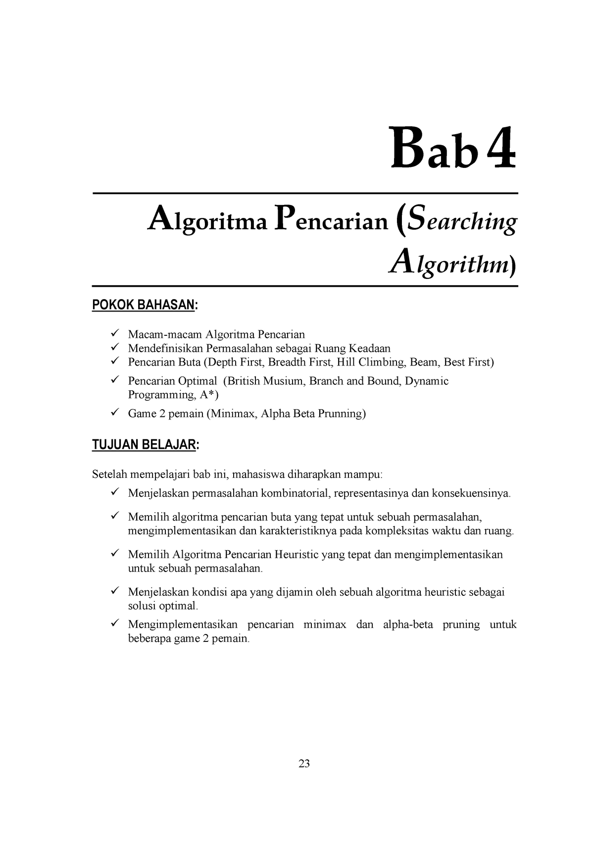 Bab 4 Algoritma Pencarian - - Studocu