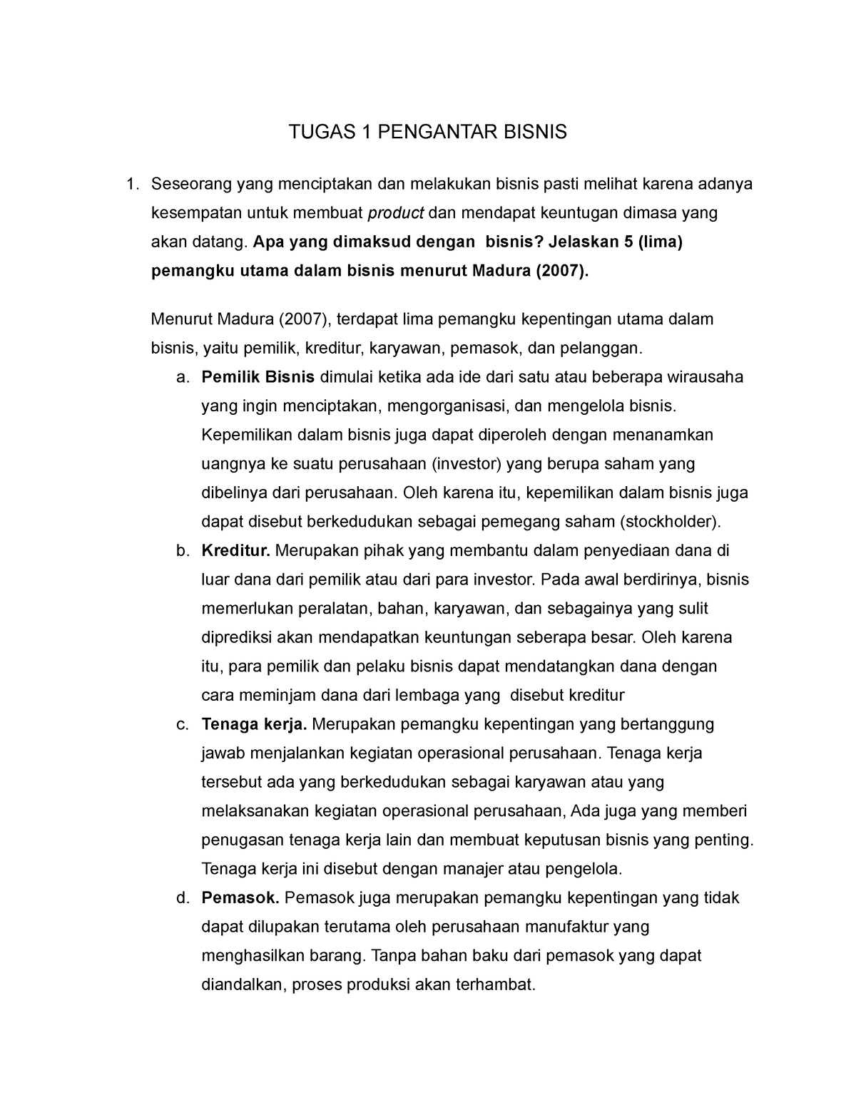 Tugas Tutorial 1 Pendidikan Kewarganegaraan - TUGAS 1 PENGANTAR BISNIS ...