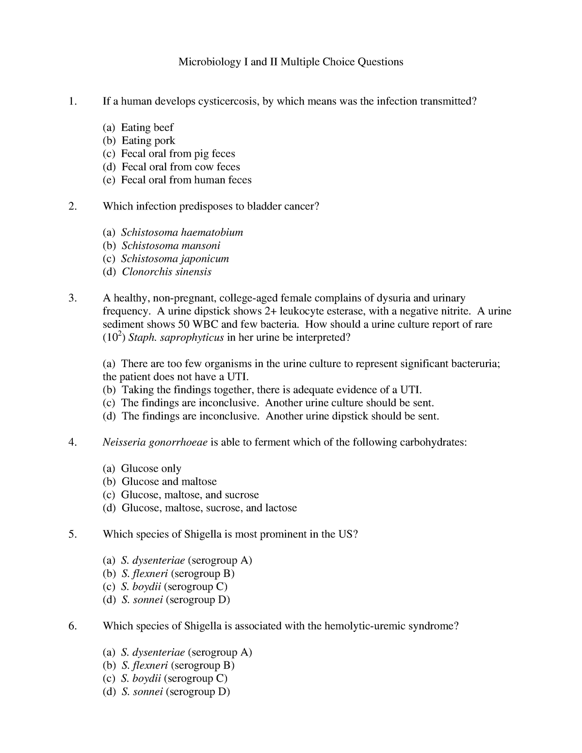 essay questions in microbiology