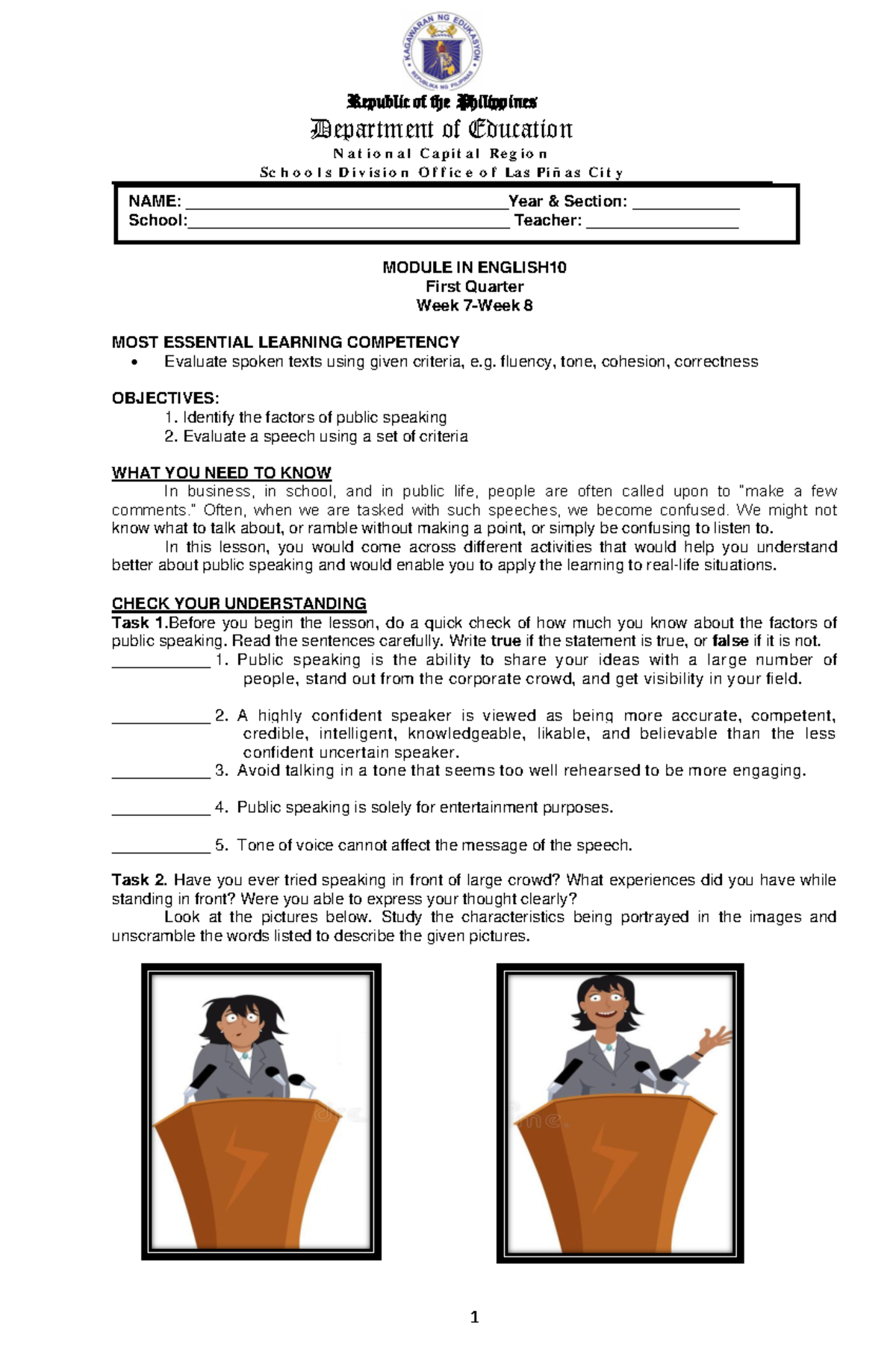 Grade-10- Module-WEEK 7-8 - 1 Republic of the Philippines Department of ...