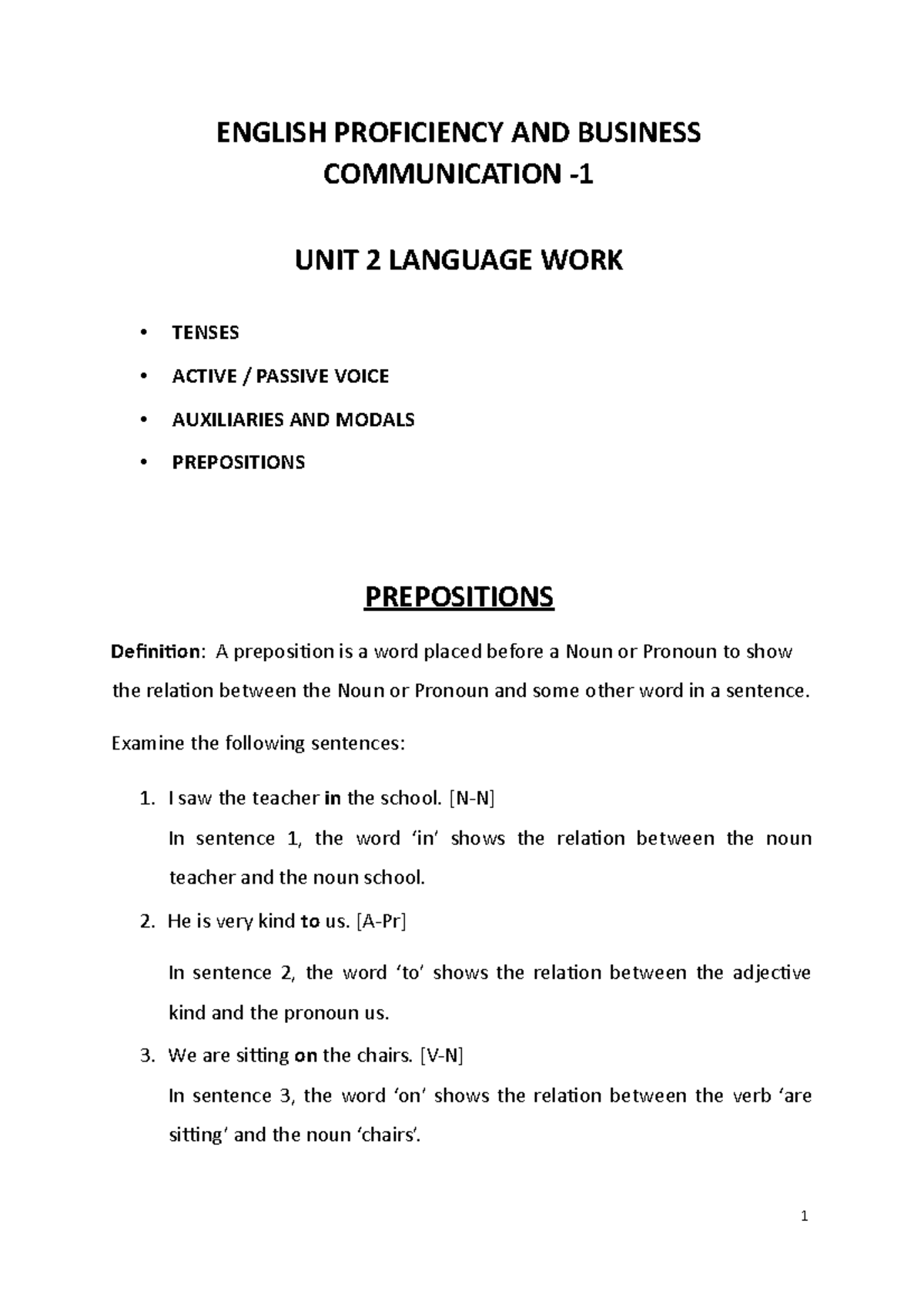 Sem1 EPBC Unit2 Language Work - ENGLISH PROFICIENCY AND BUSINESS ...