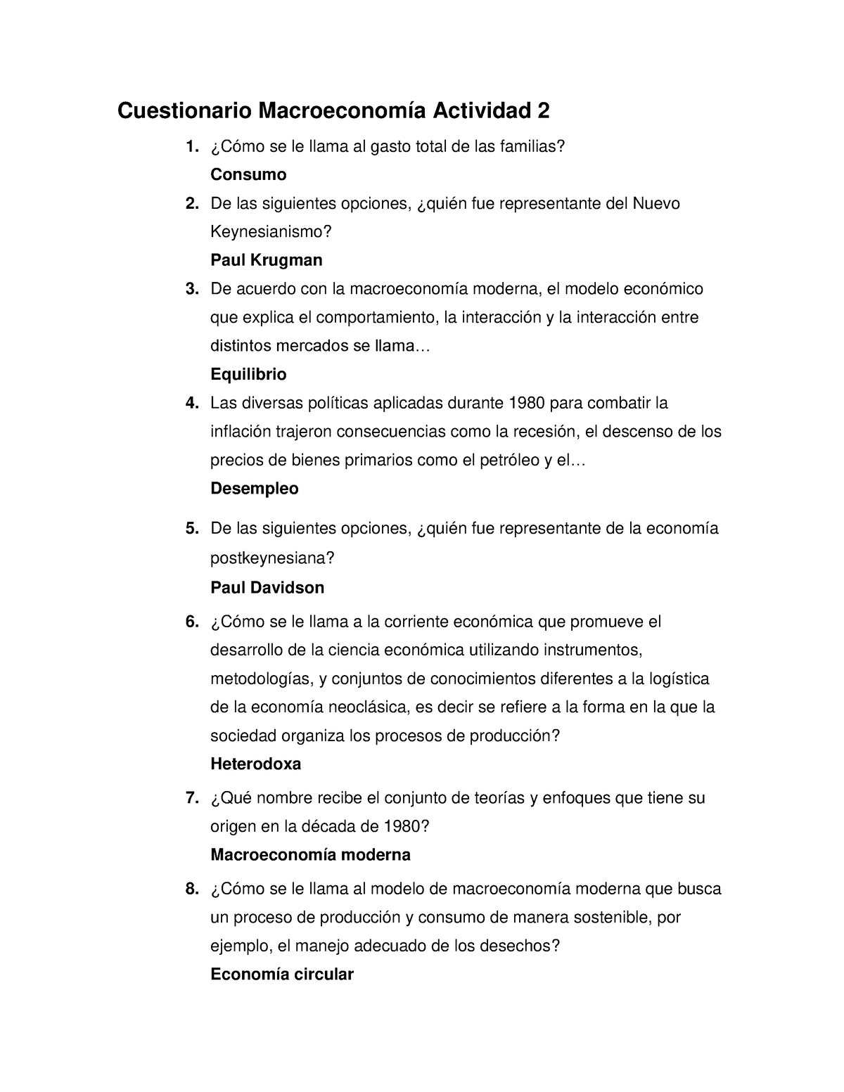 Cuestionario Macroeconomía Actividad 2 - Cuestionario Macroeconomía ...