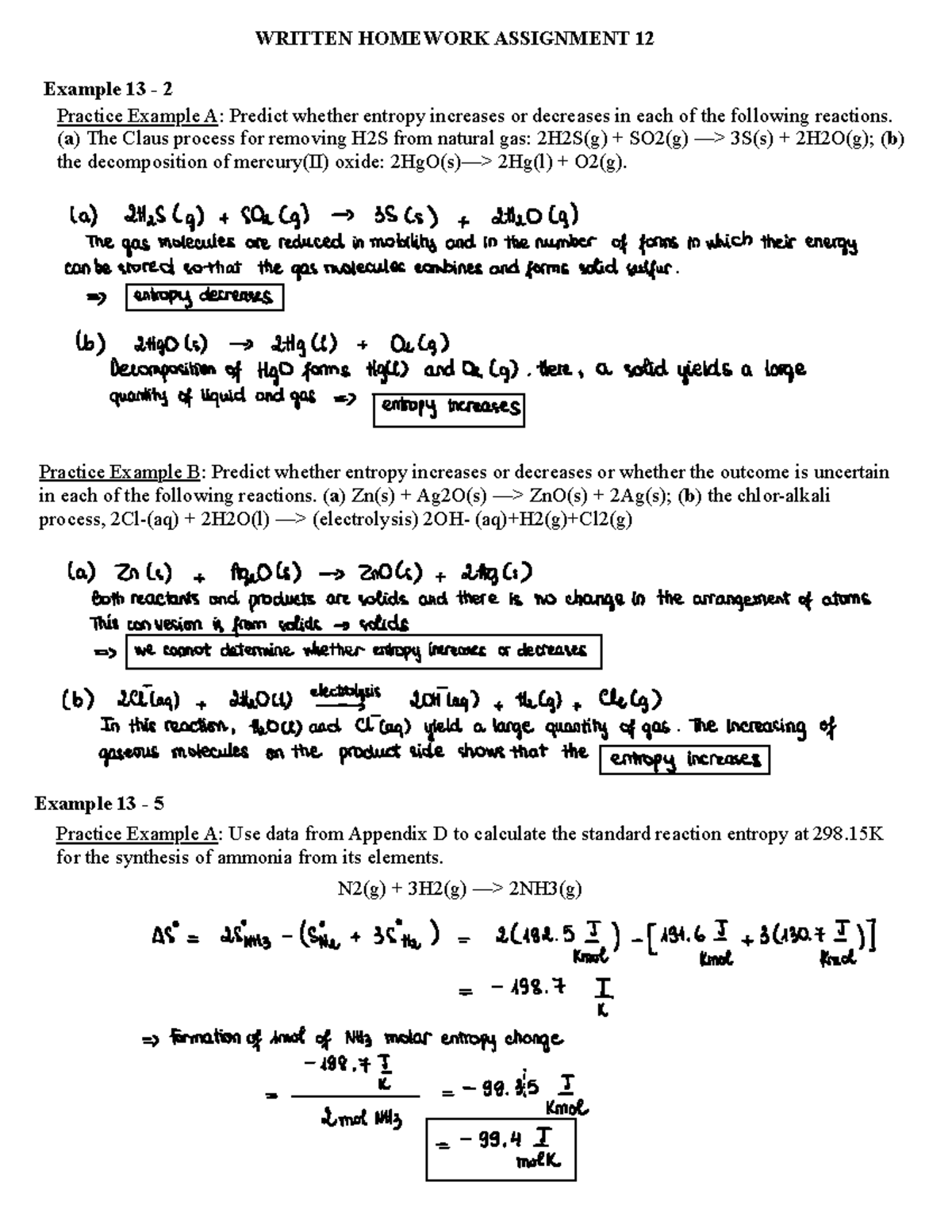 Written HW 12 - Homework Assignment - OCC - Prof. Helen Maughan ...