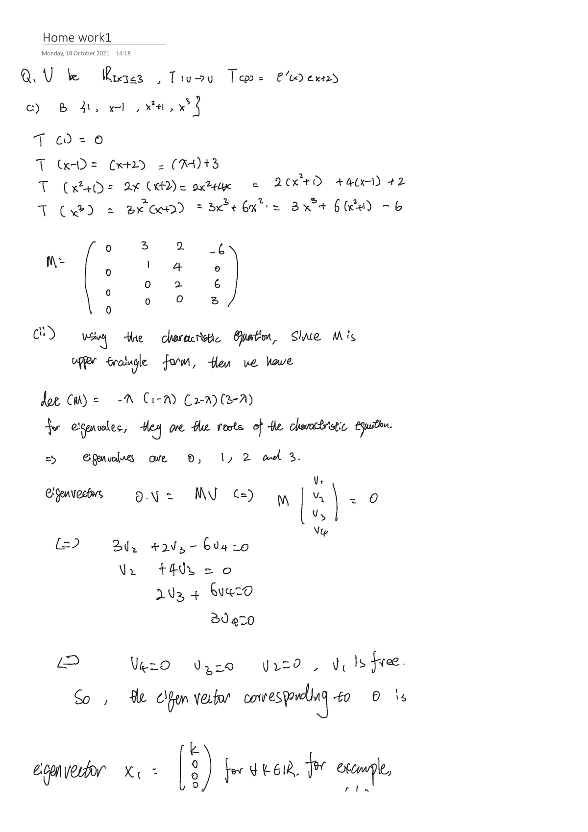 linear algebra homework 1