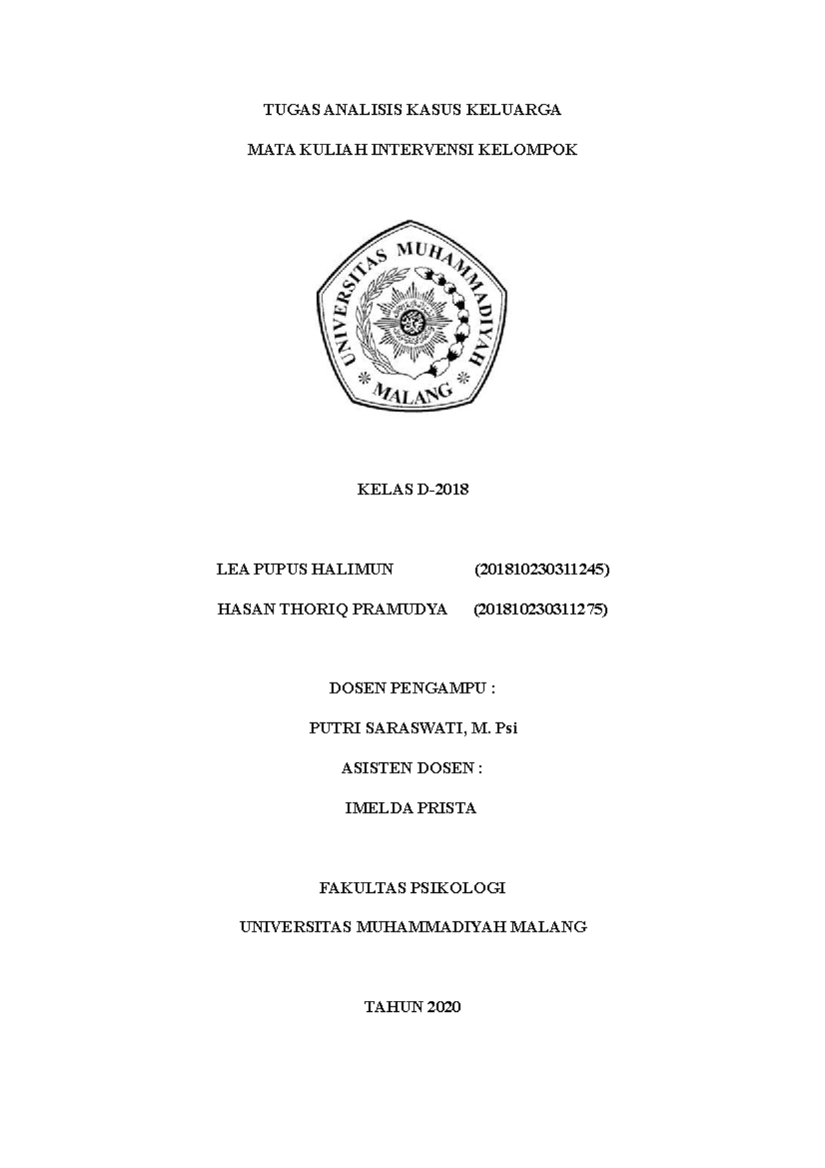 Kasus Inkel-konseling Keluarga - TUGAS ANALISIS KASUS KELUARGA MATA ...